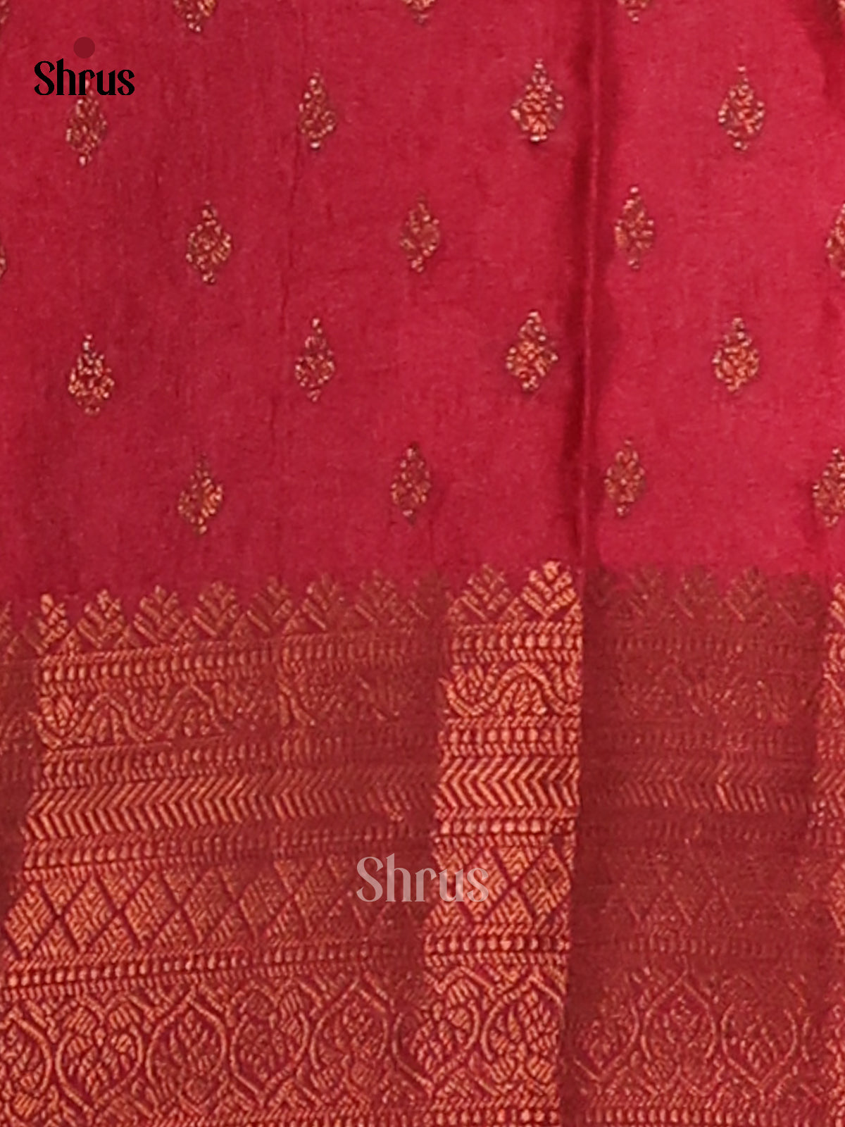 Red & Maroon - NorthSilk Cotton Saree - Shop on Shrus.com