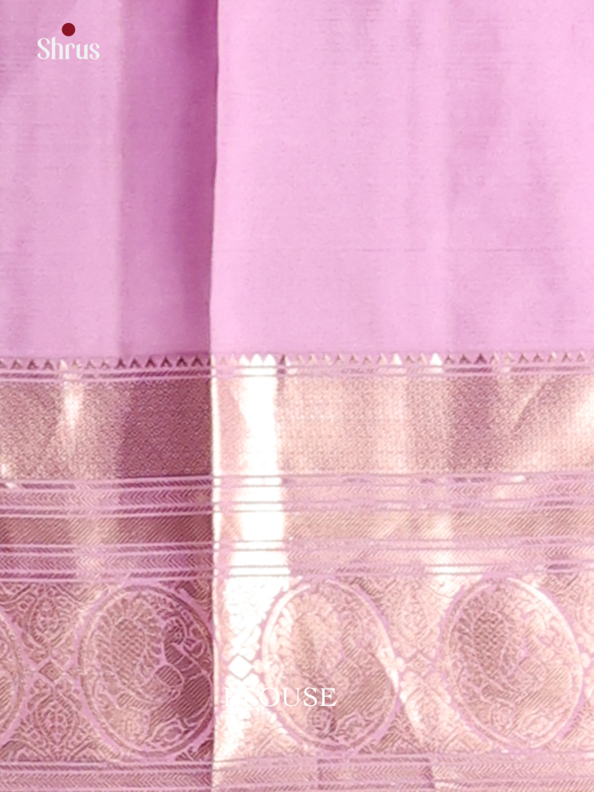 Stunning Lavender Kanchipuram silk Saree with intricate zari woven floral brocade - Shop on Shrus.com