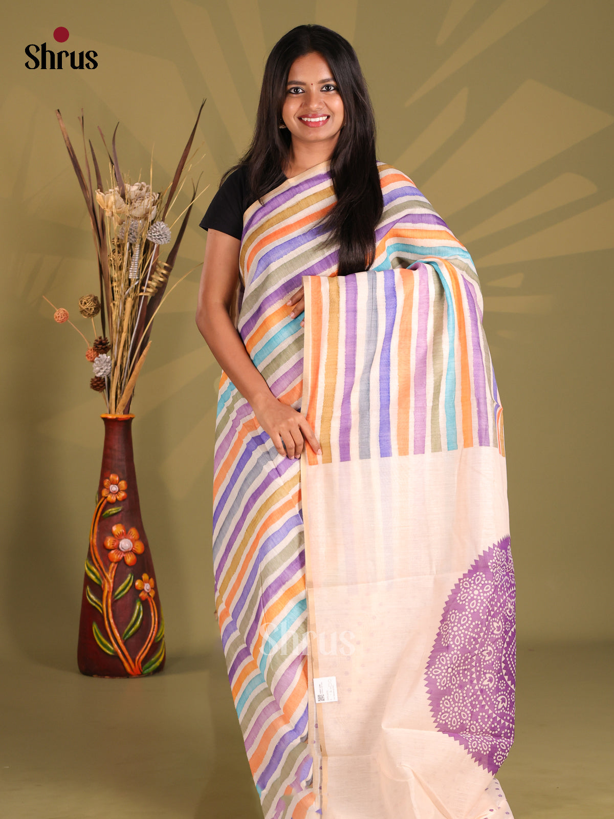 DFS14101 - Semi Maheshwari Print Saree