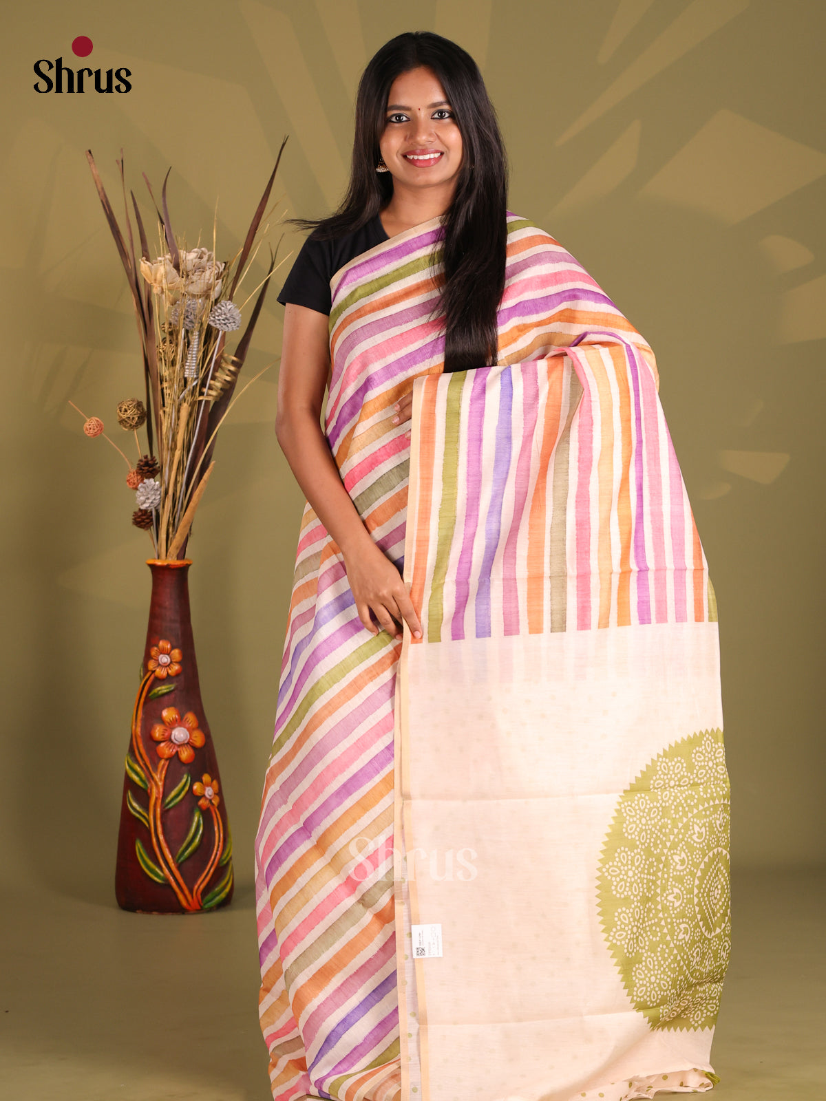 DFS14106 - Semi Maheshwari Print Saree