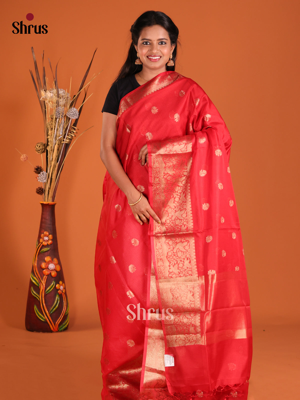 Red - Semi Kota Saree