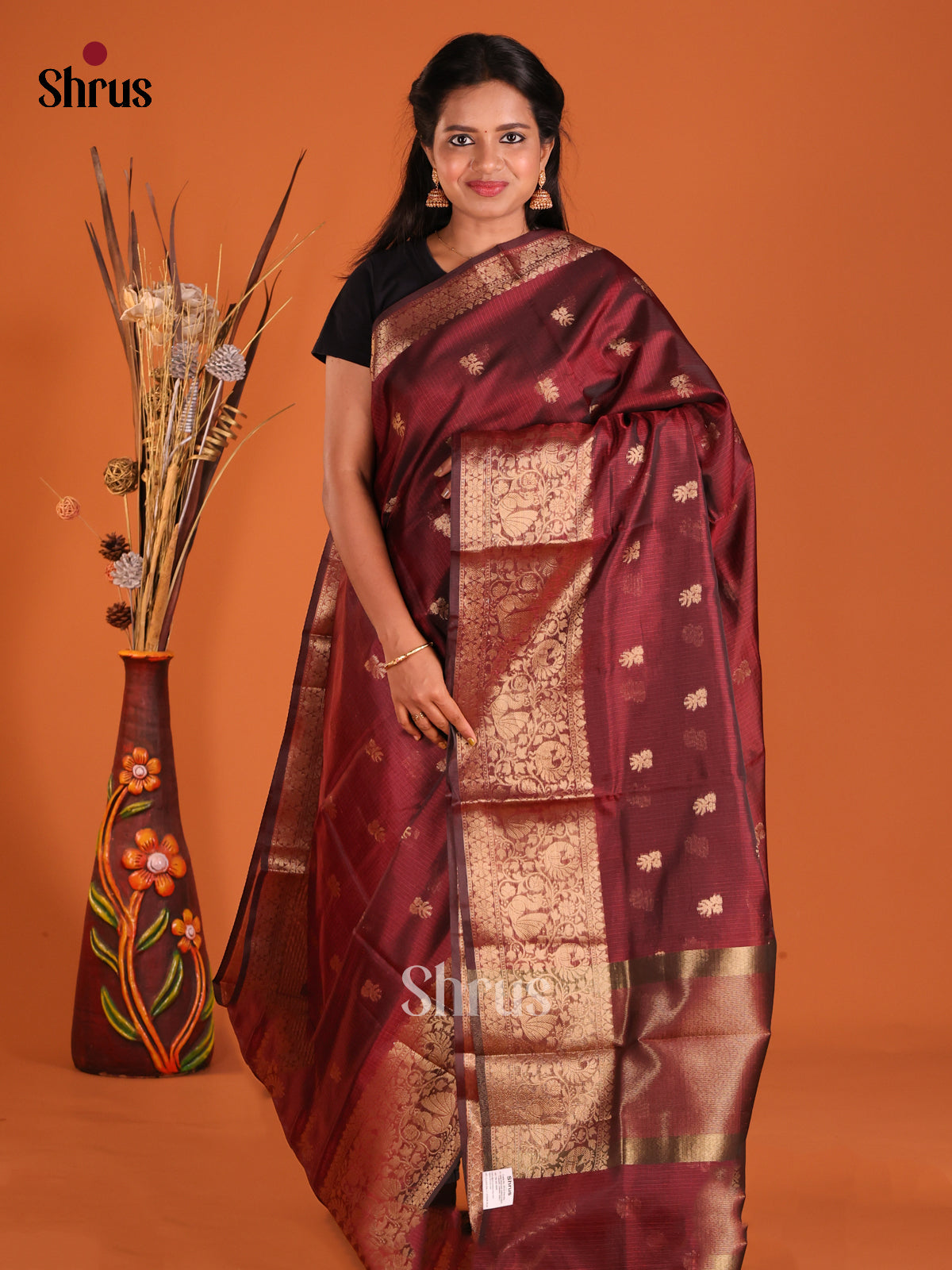 Maroon - Semi Kota Saree