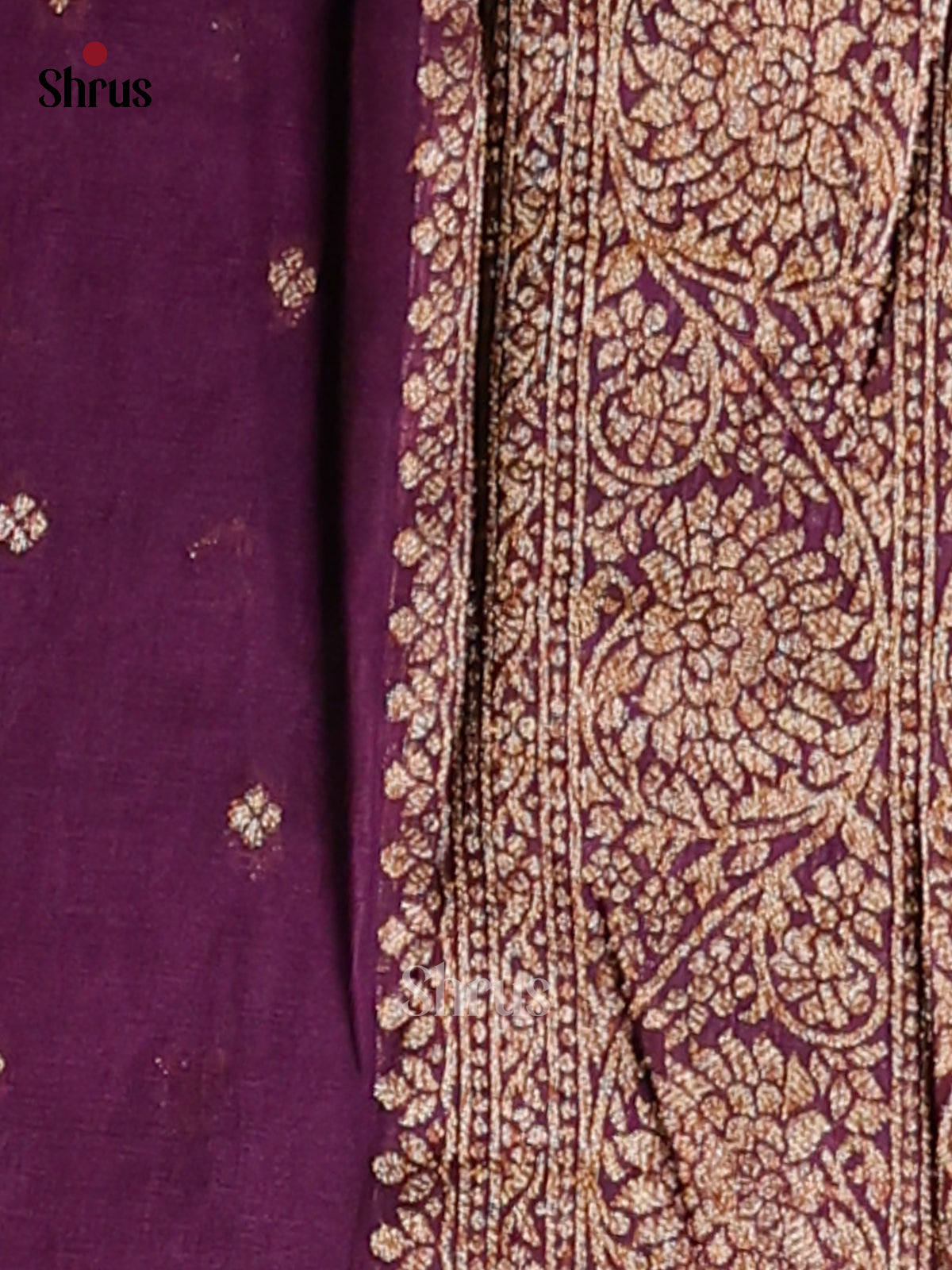 Pastel Green & Violet - Semi Georgette Saree - Shop on Shrus.com