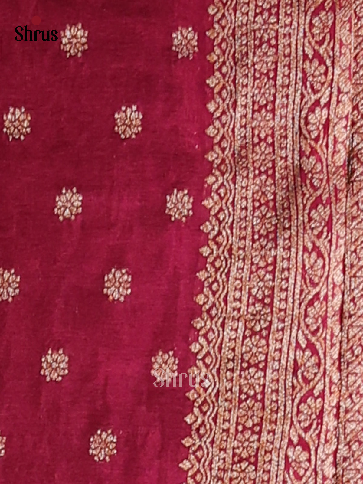 Maroon - Semi Georgette Saree