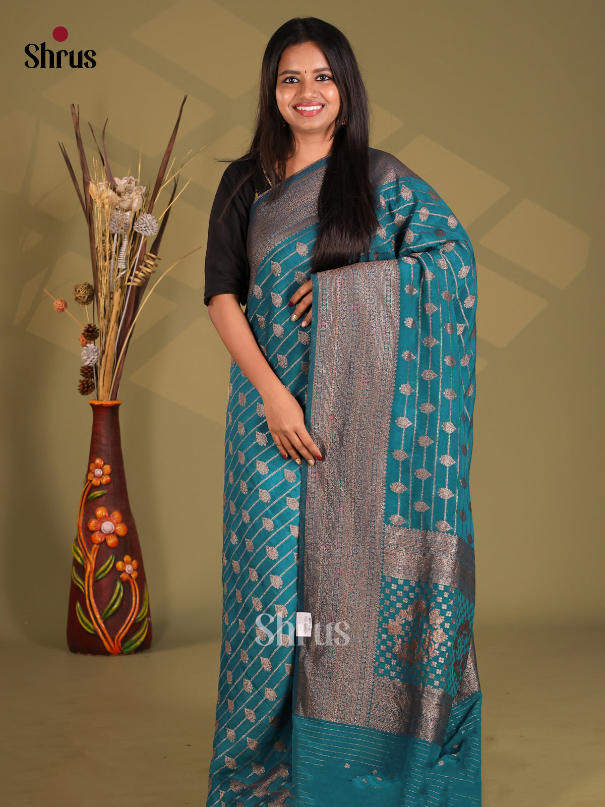 Blue - Semi Georgette Saree