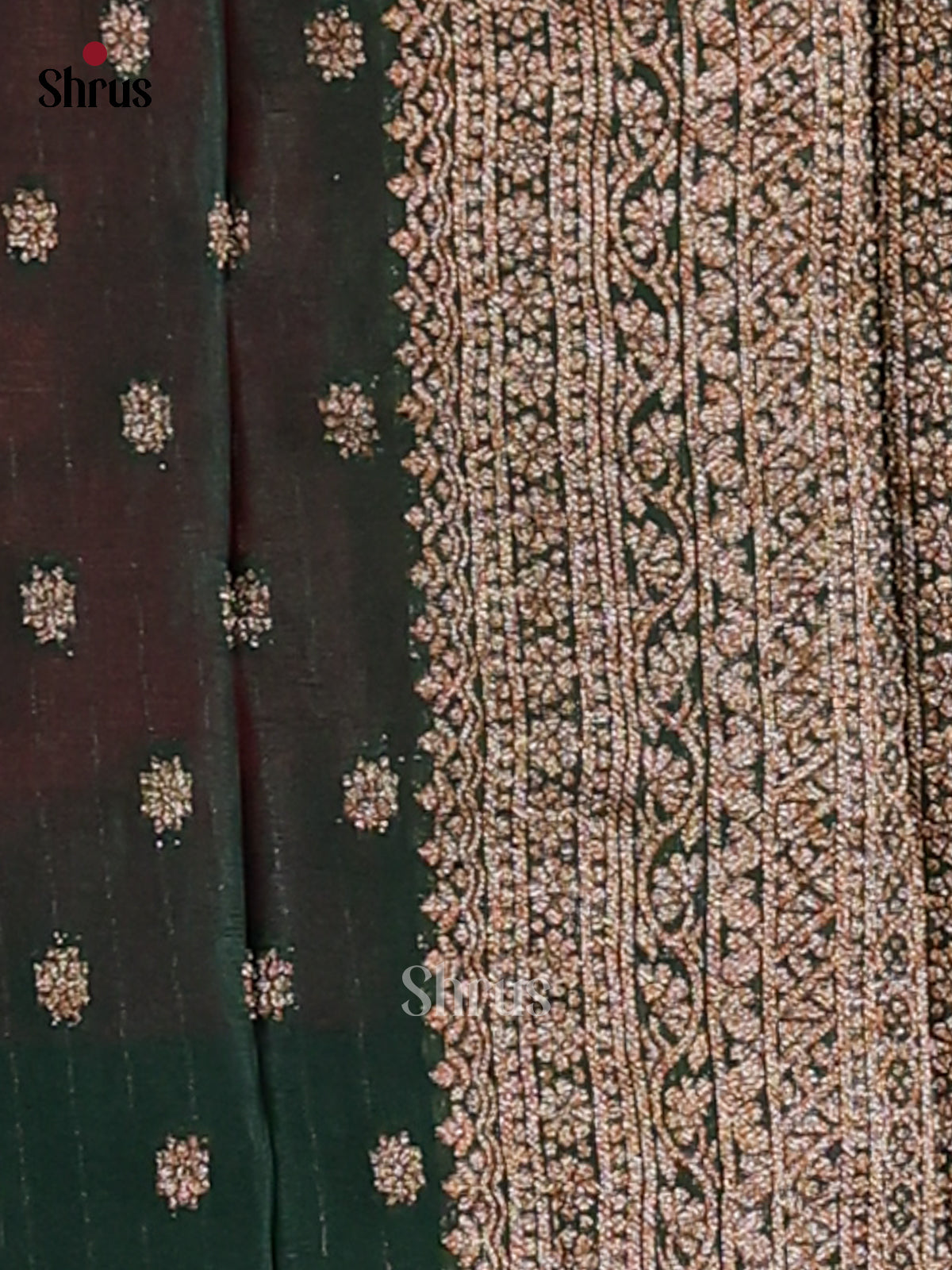 Pink & Green - Semi Georgette Saree - Shop on Shrus.com
