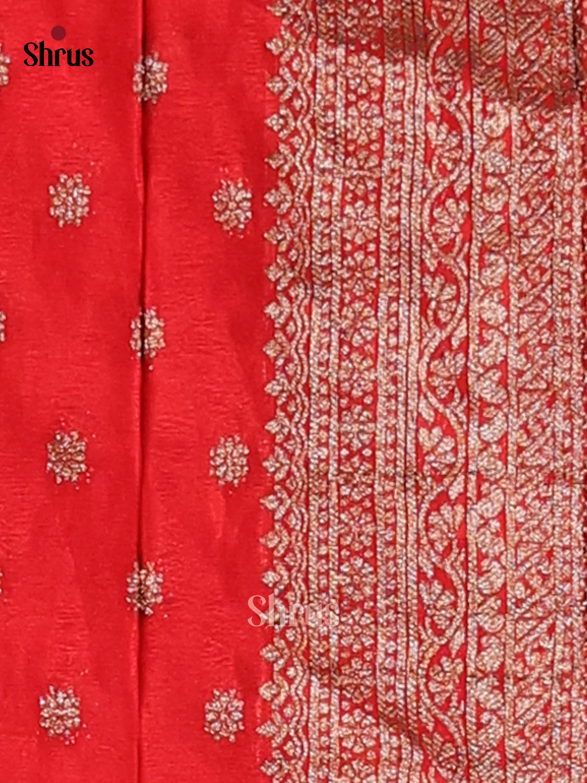 Red - Semi Georgette Saree - Shop on Shrus.com