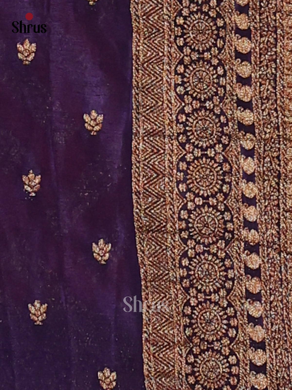 Red & Violet - Semi Georgette Saree - Shop on Shrus.com