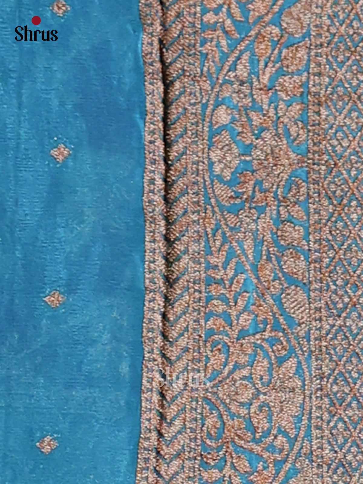Maroon & Blue - Semi Georgette Saree - Shop on Shrus.com