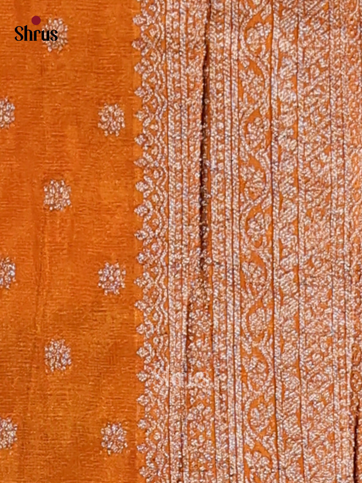 Blue & Orange - Semi Georgette Saree