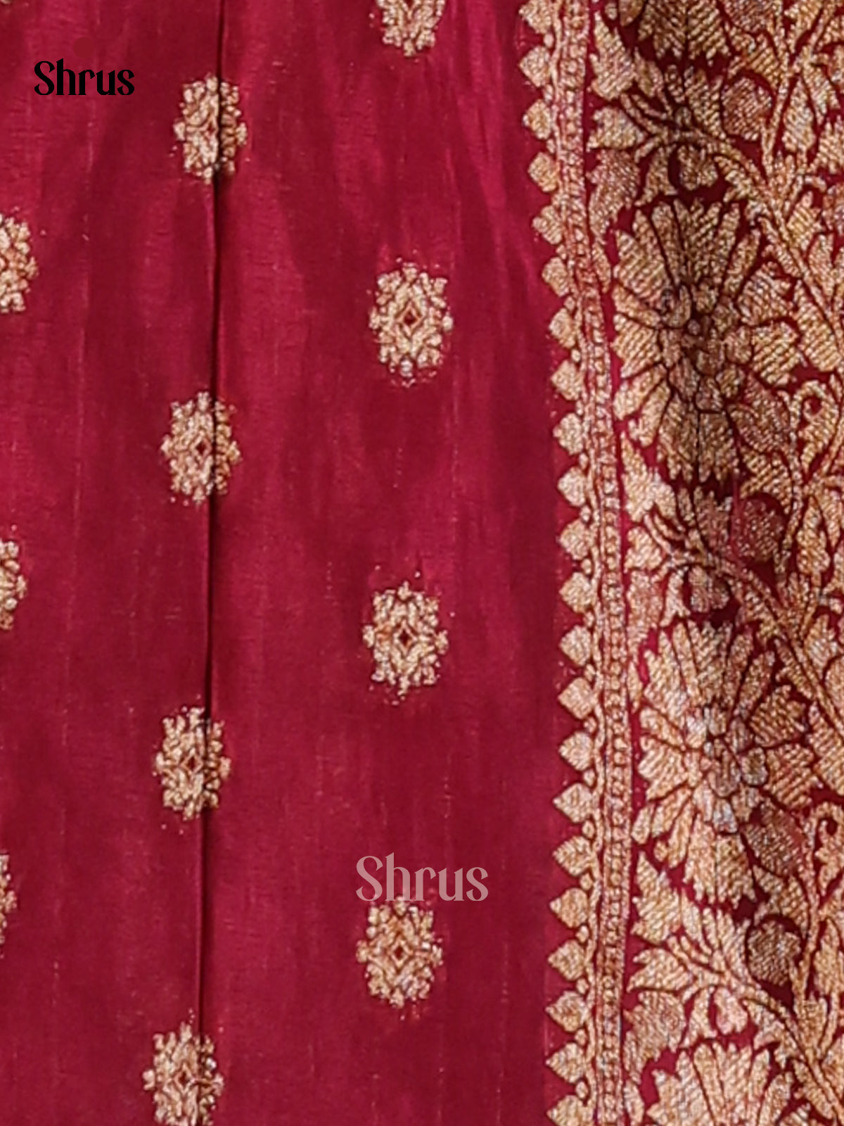 Maroon - Semi Georgette Saree