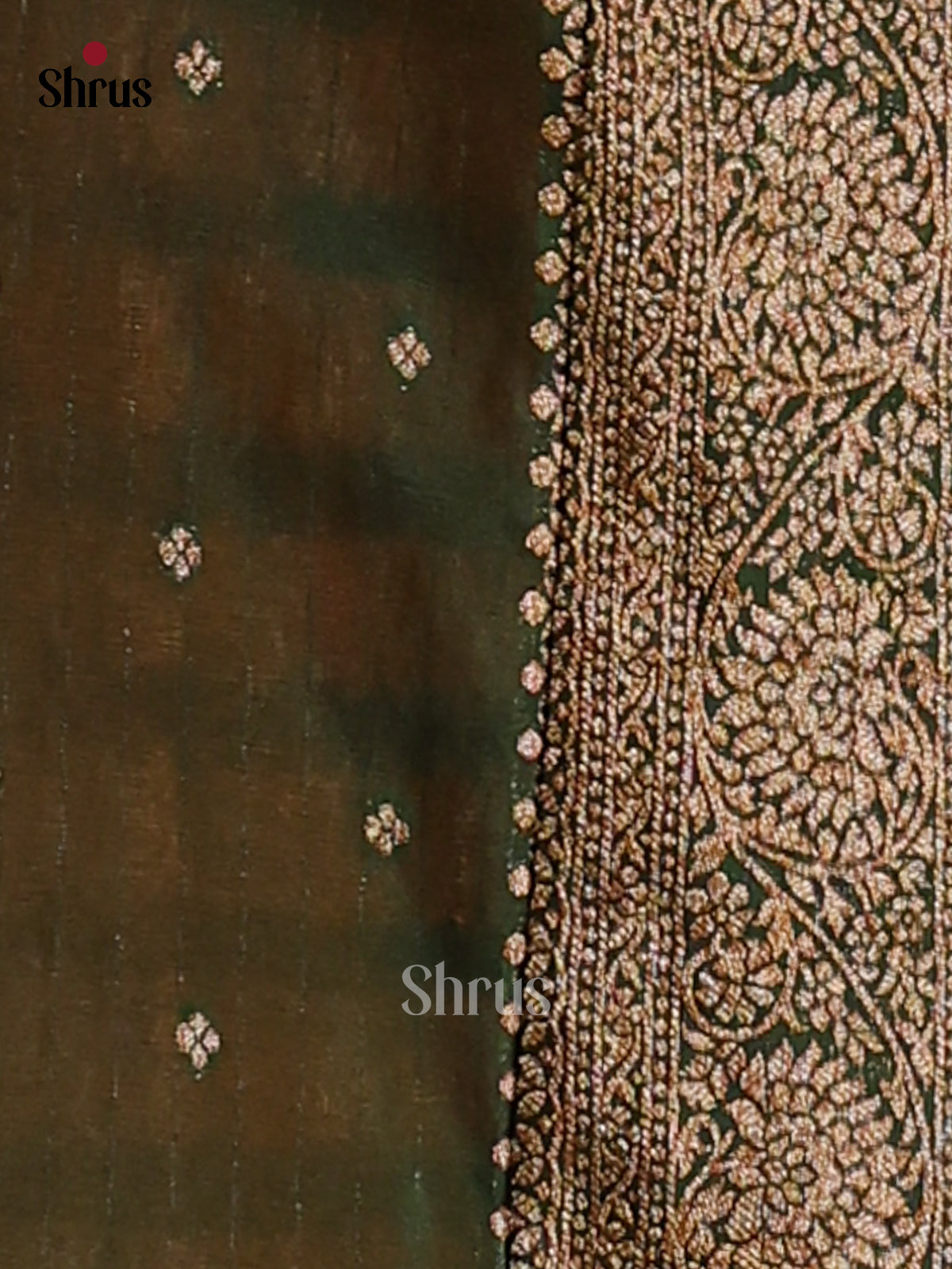 Orange & Green- Semi Georgette Saree