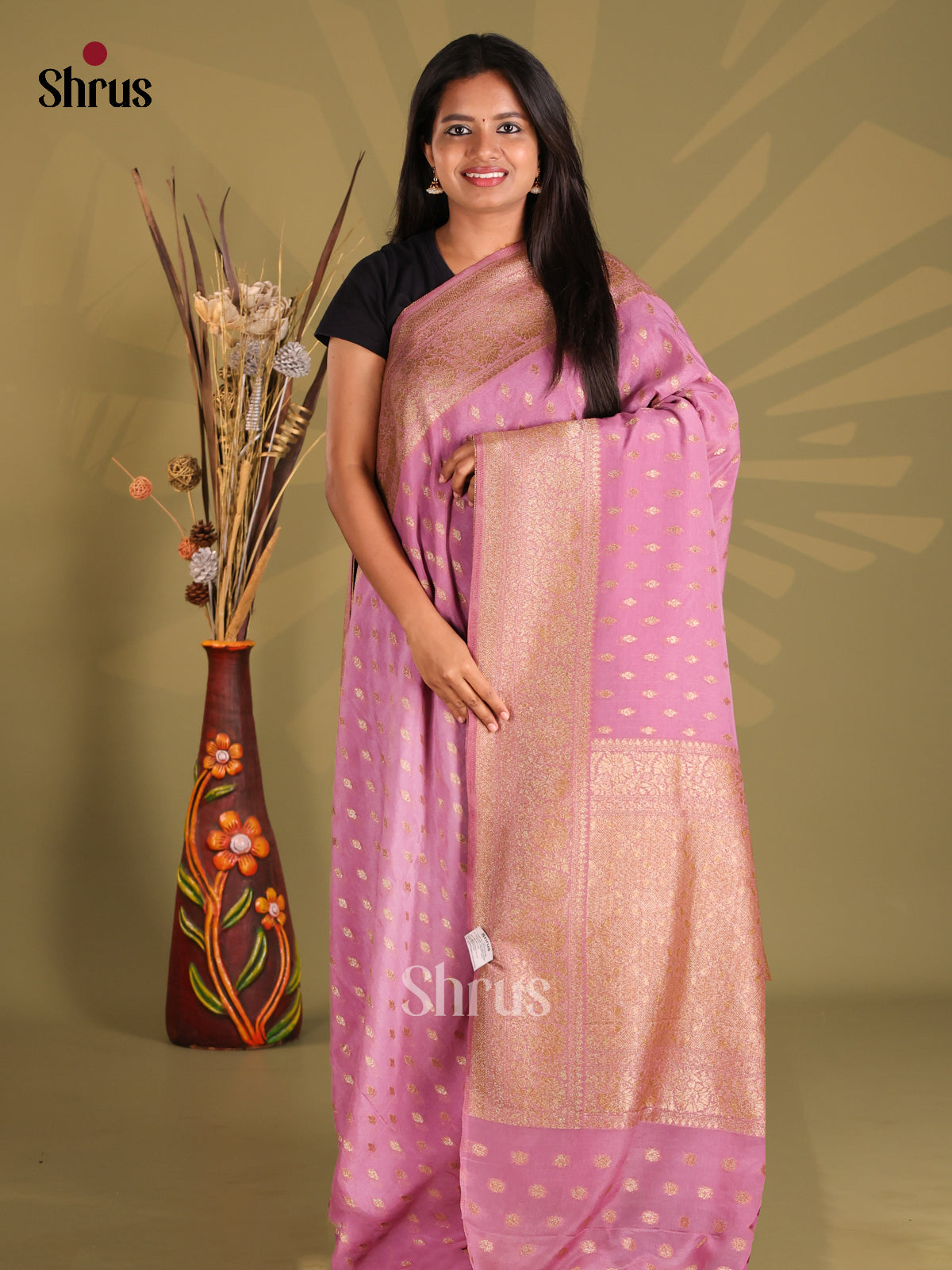 Lavender- Semi Georgette Saree