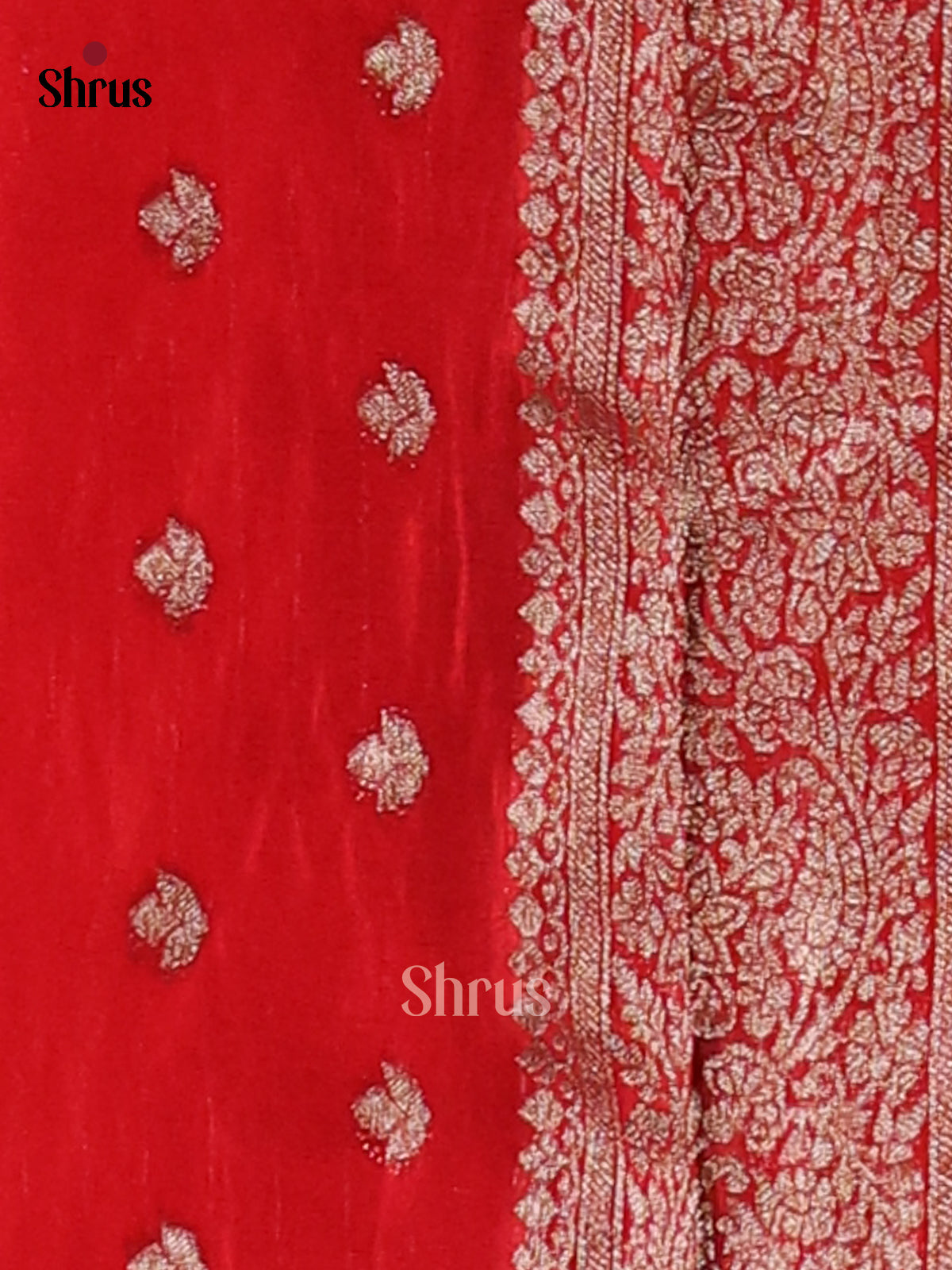 Red - Semi Georgette Saree - Shop on Shrus.com
