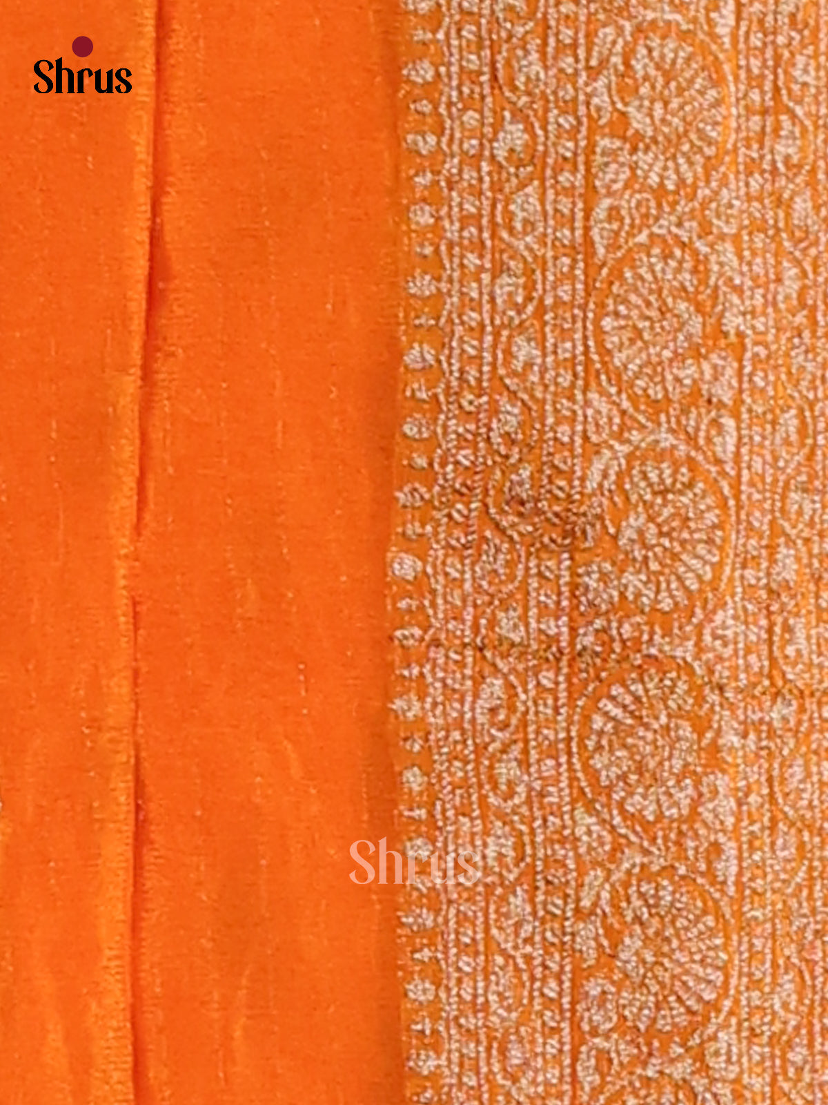 Orange - Semi Georgette Saree - Shop on Shrus.com