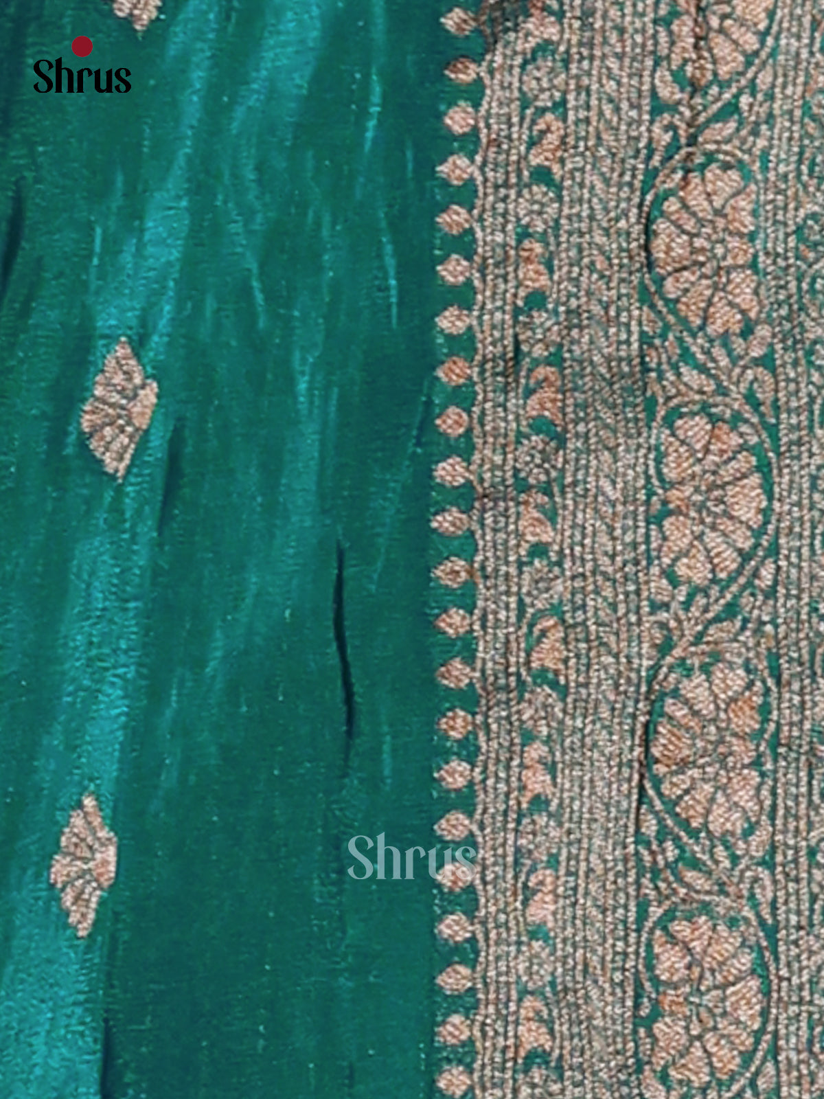 Green - Semi Georgette Saree - Shop on Shrus.com