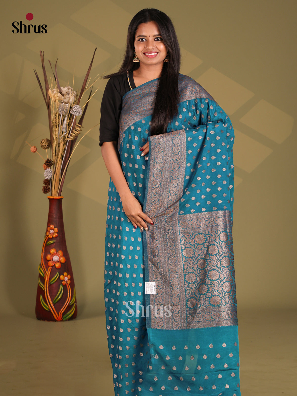 Blue - Semi Georgette Saree
