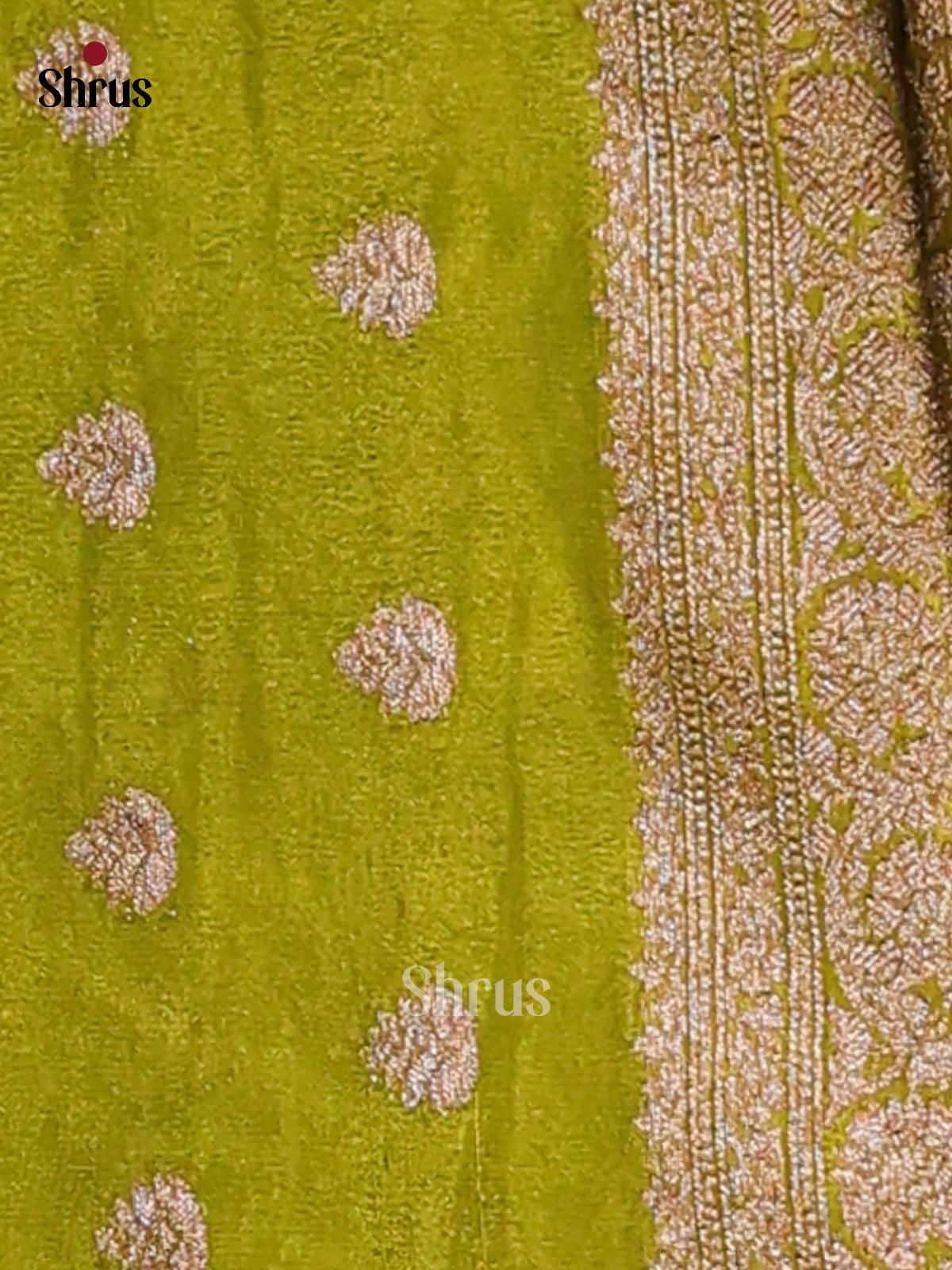 Mehandi Green - Semi Georgette Saree - Shop on Shrus.com