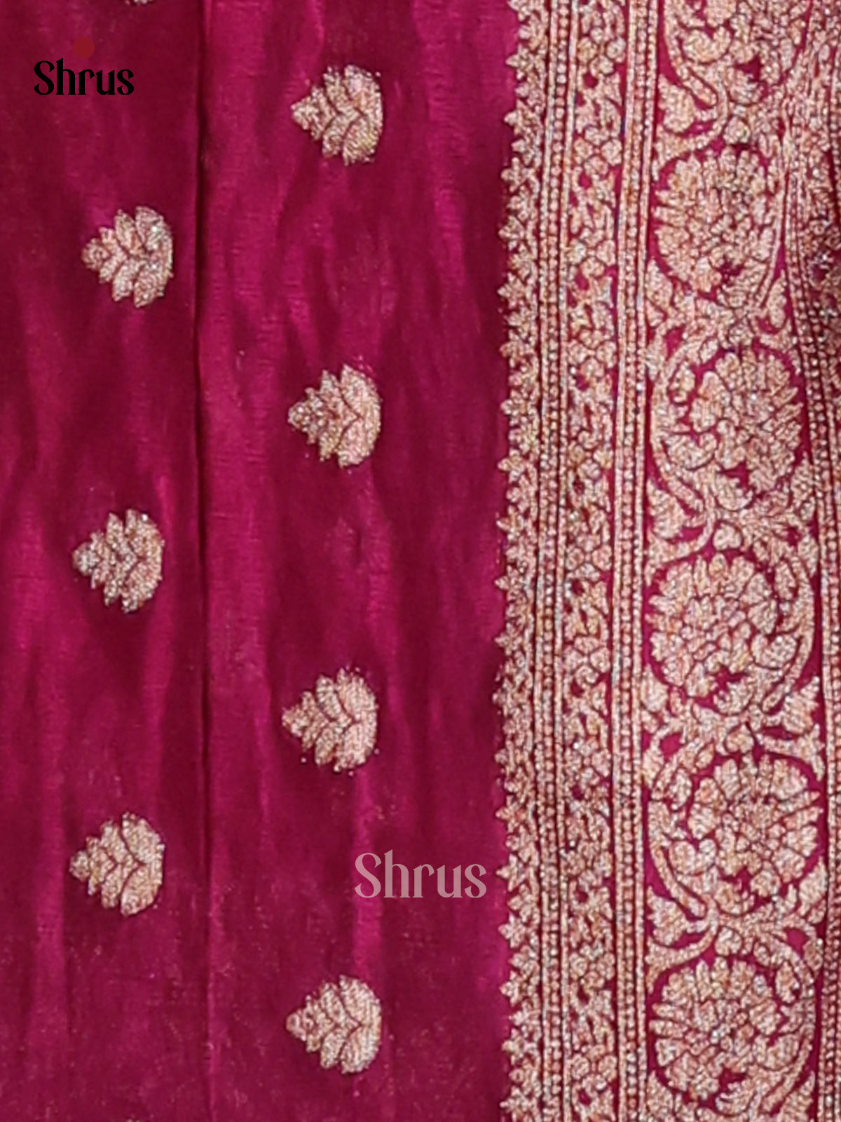 Wine - Semi Georgette Saree - Shop on Shrus.com