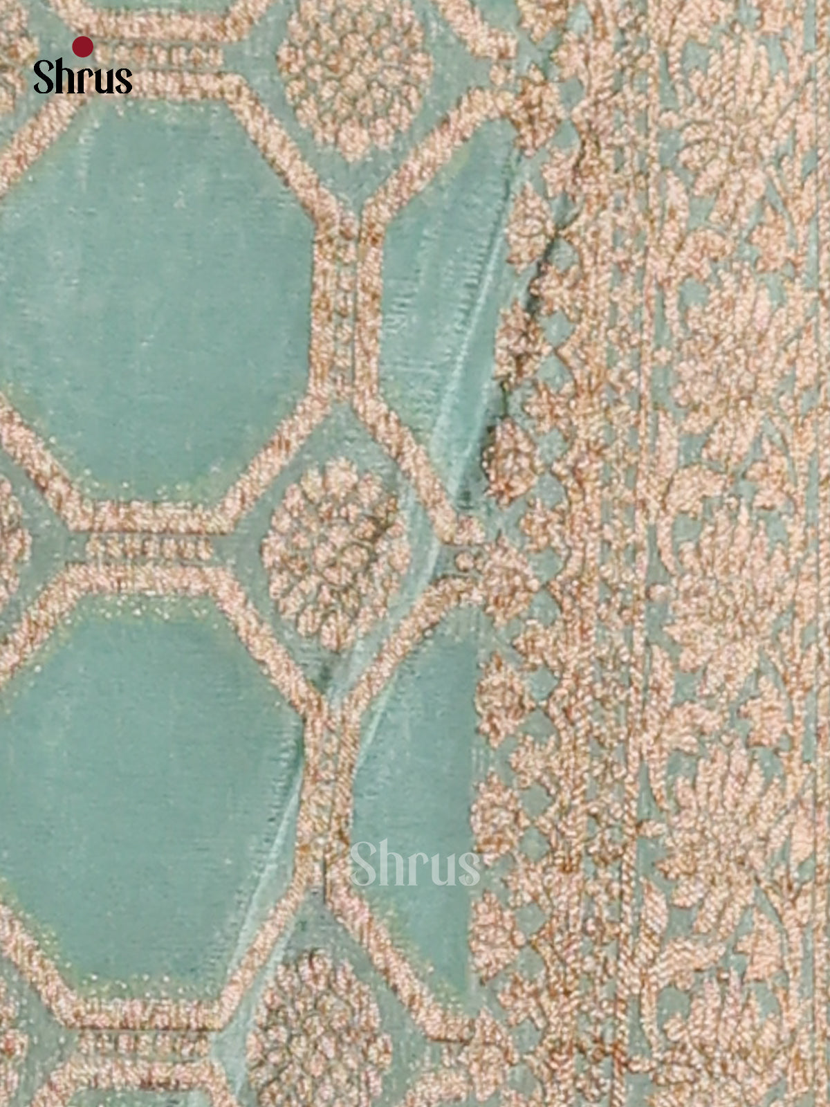 Pastel Blue - Semi Georgette Saree - Shop on Shrus.com