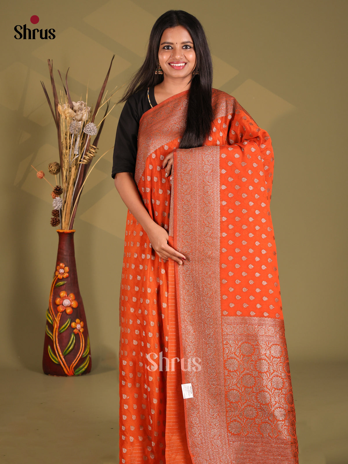 DFS16162 - Semi Georgette Saree - Shop on Shrus.com