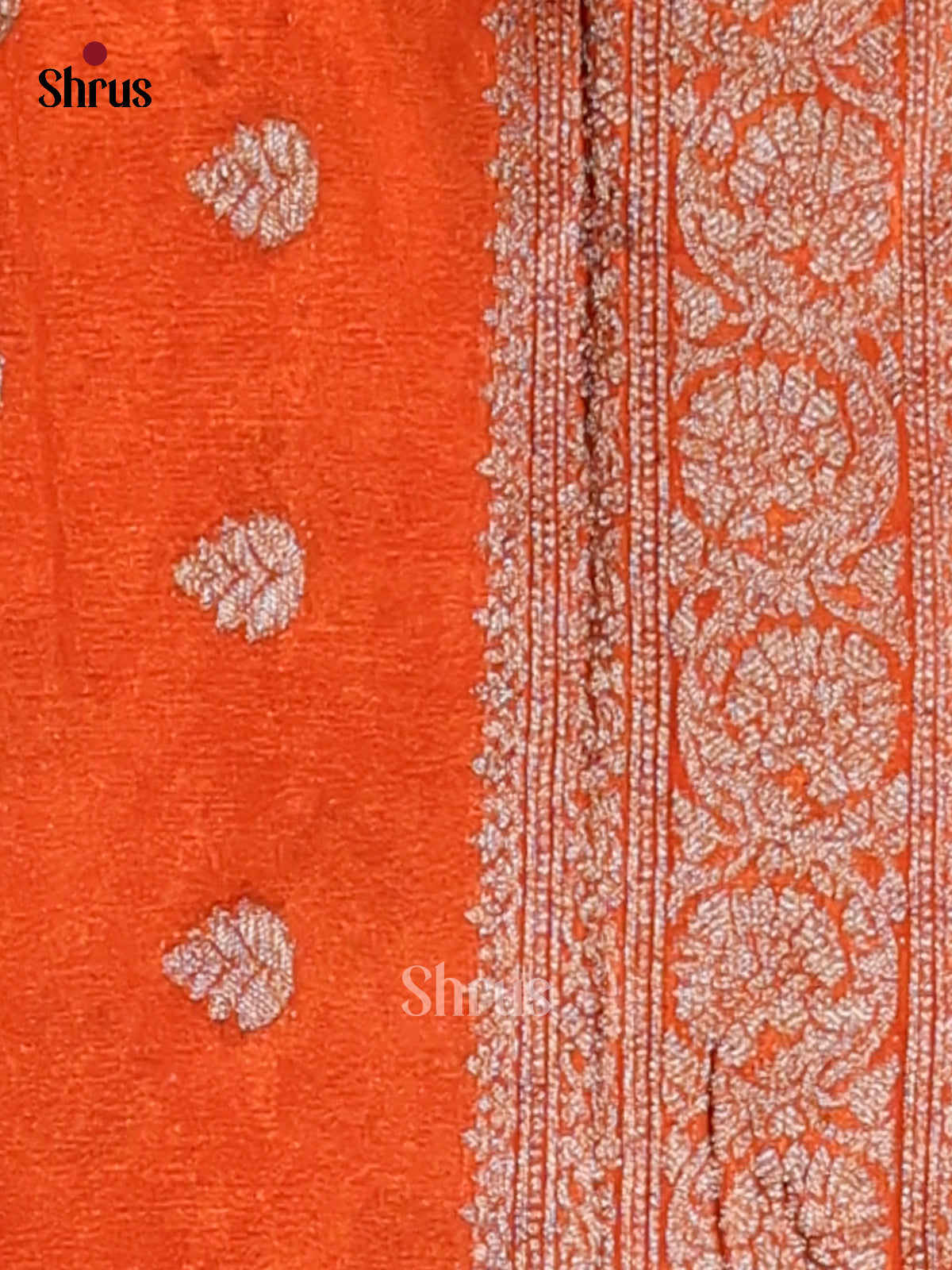 Orange - Semi Georgette Saree - Shop on Shrus.com
