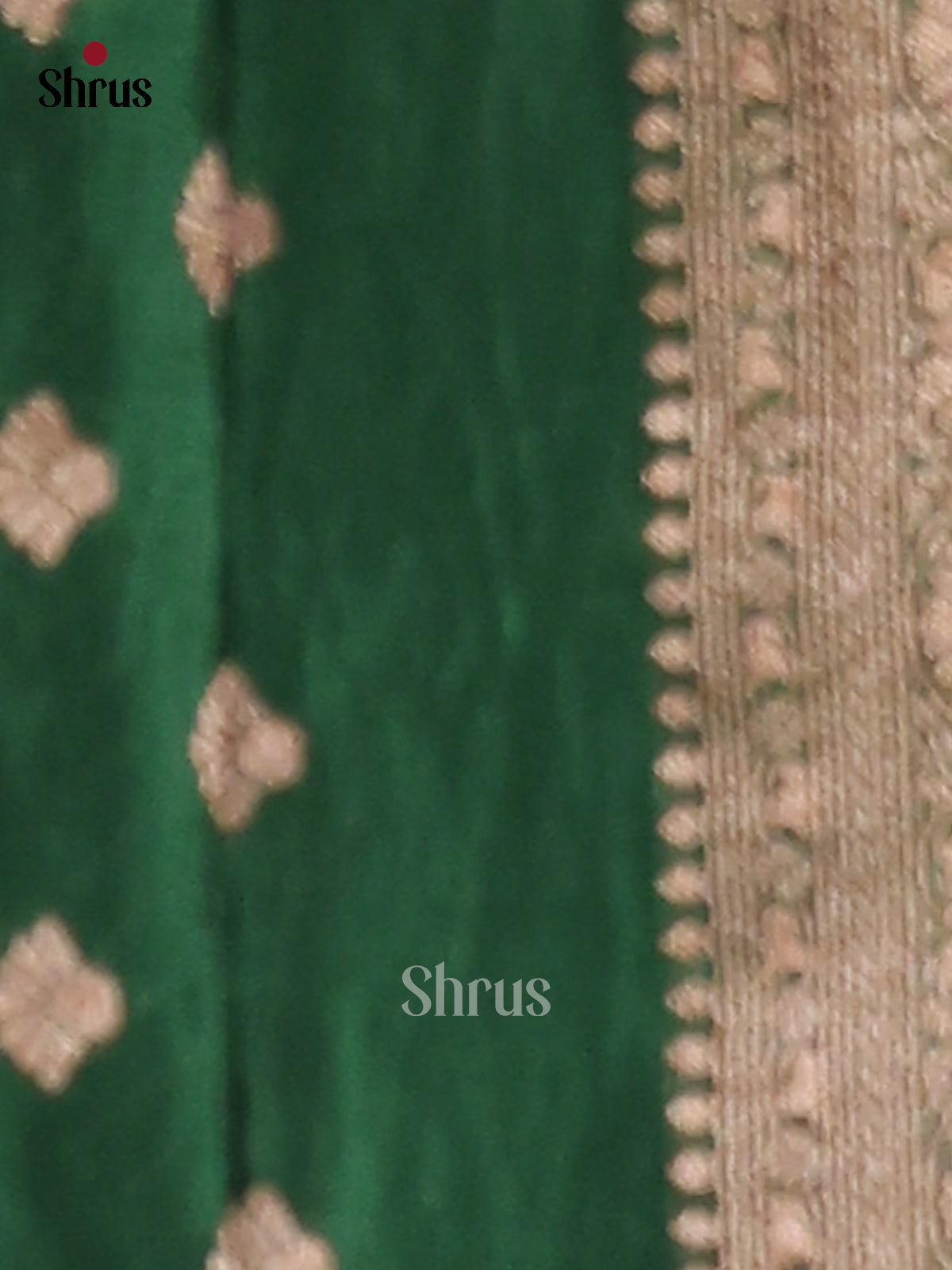 Green(Single tone)- Semi Georgette Saree - Shop on Shrus.com