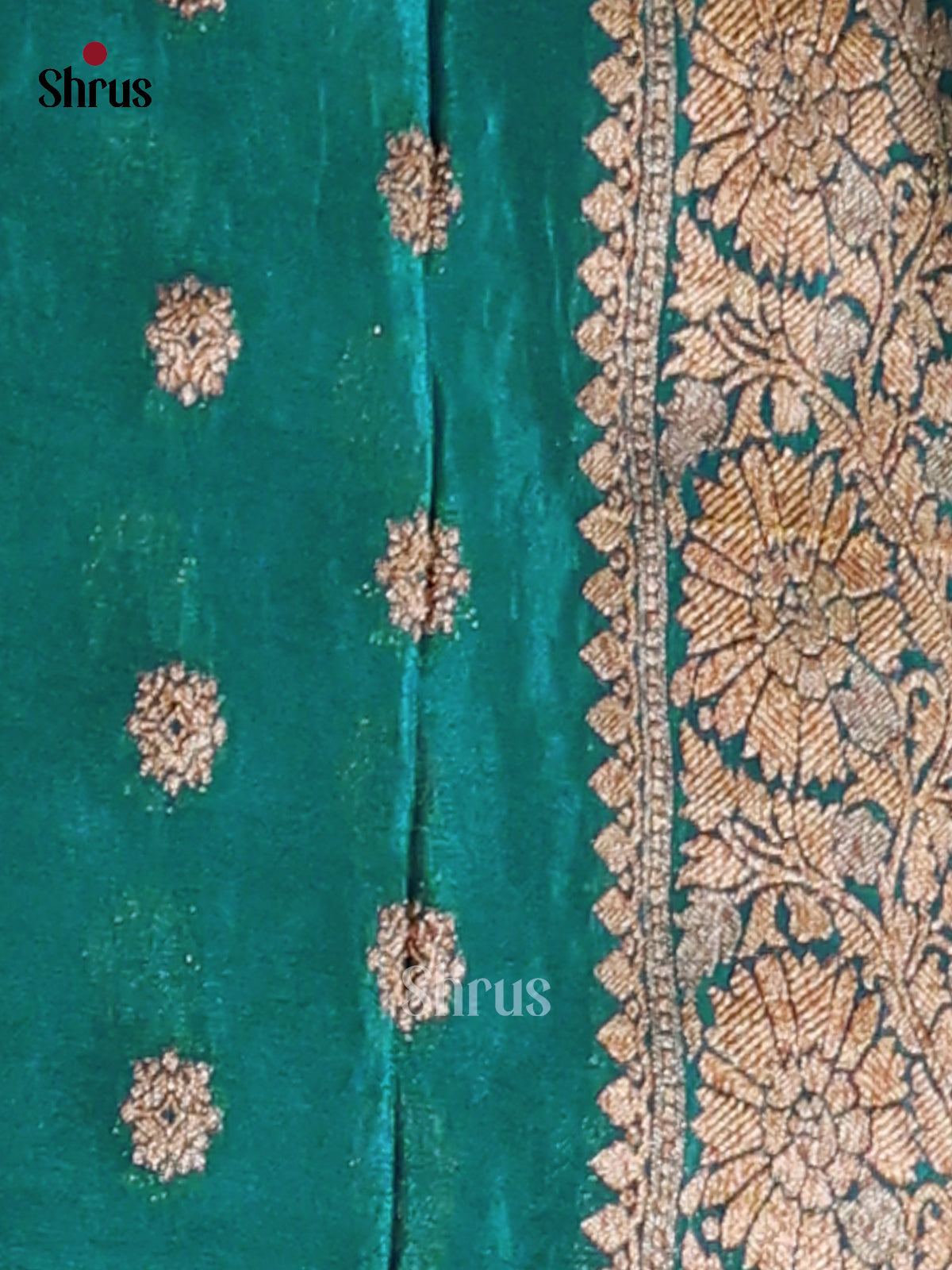 Green(Single tone) - Semi Georgette Saree - Shop on Shrus.com