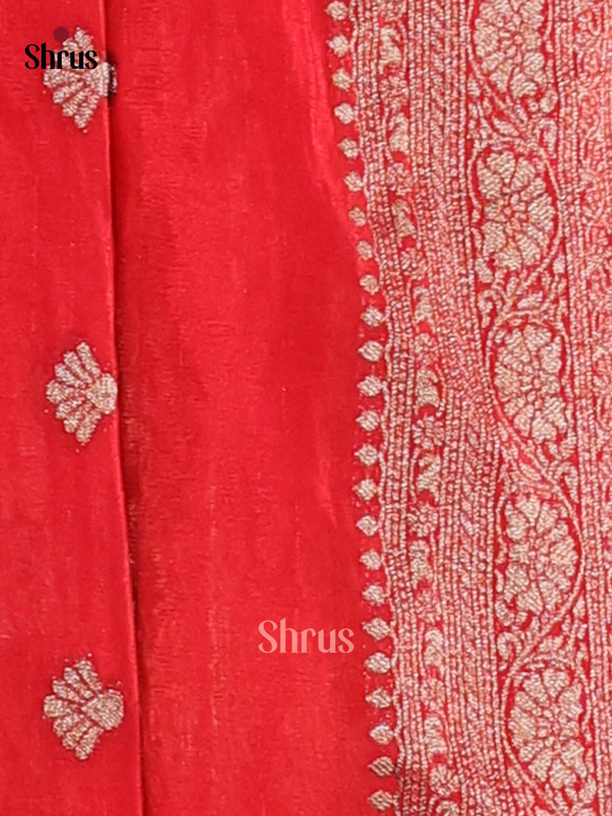 Red - Semi Georgette Saree - Shop on Shrus.com