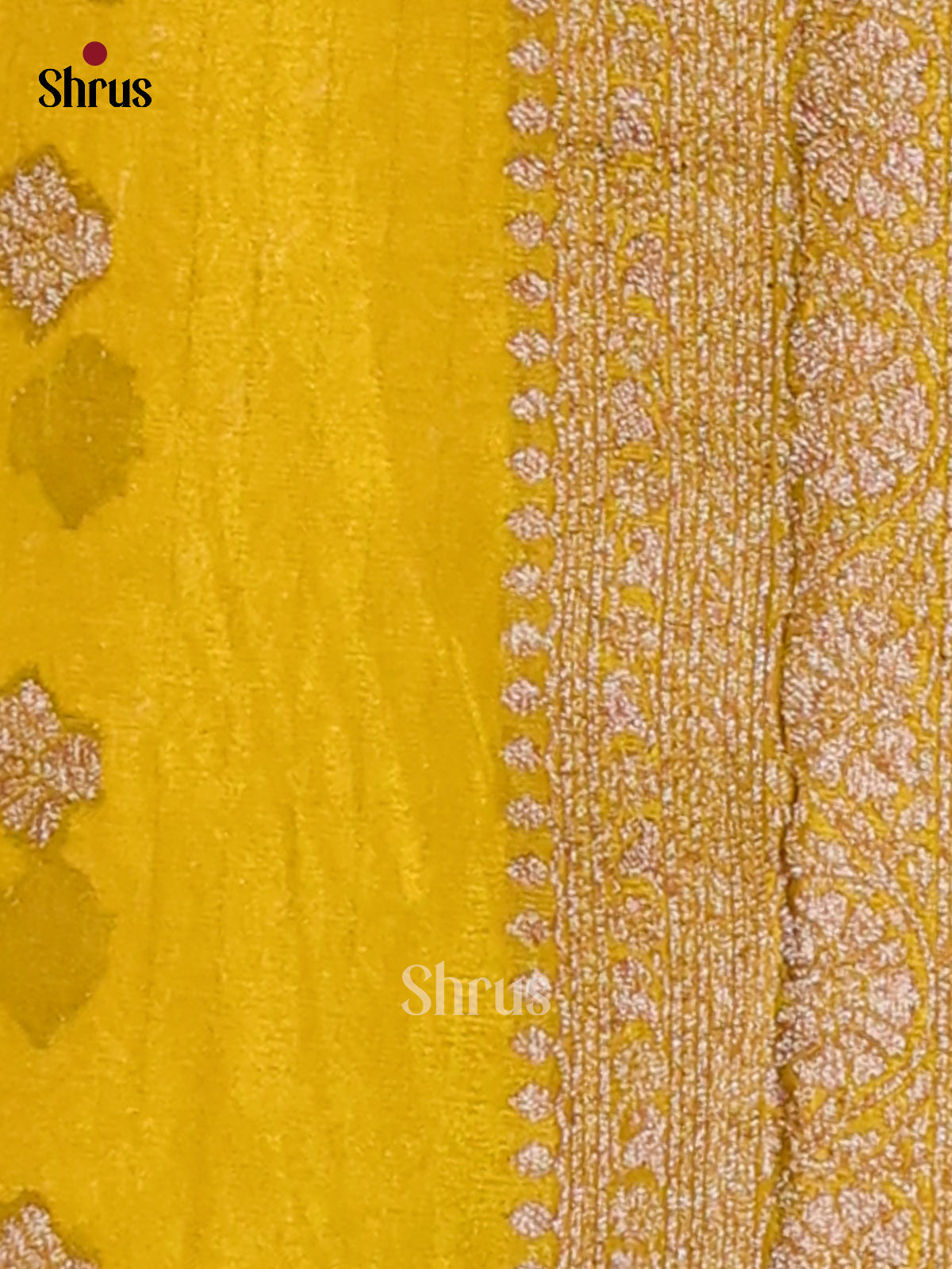 Mustardy Green(Single Tone)- Semi Georgette Saree - Shop on Shrus.com