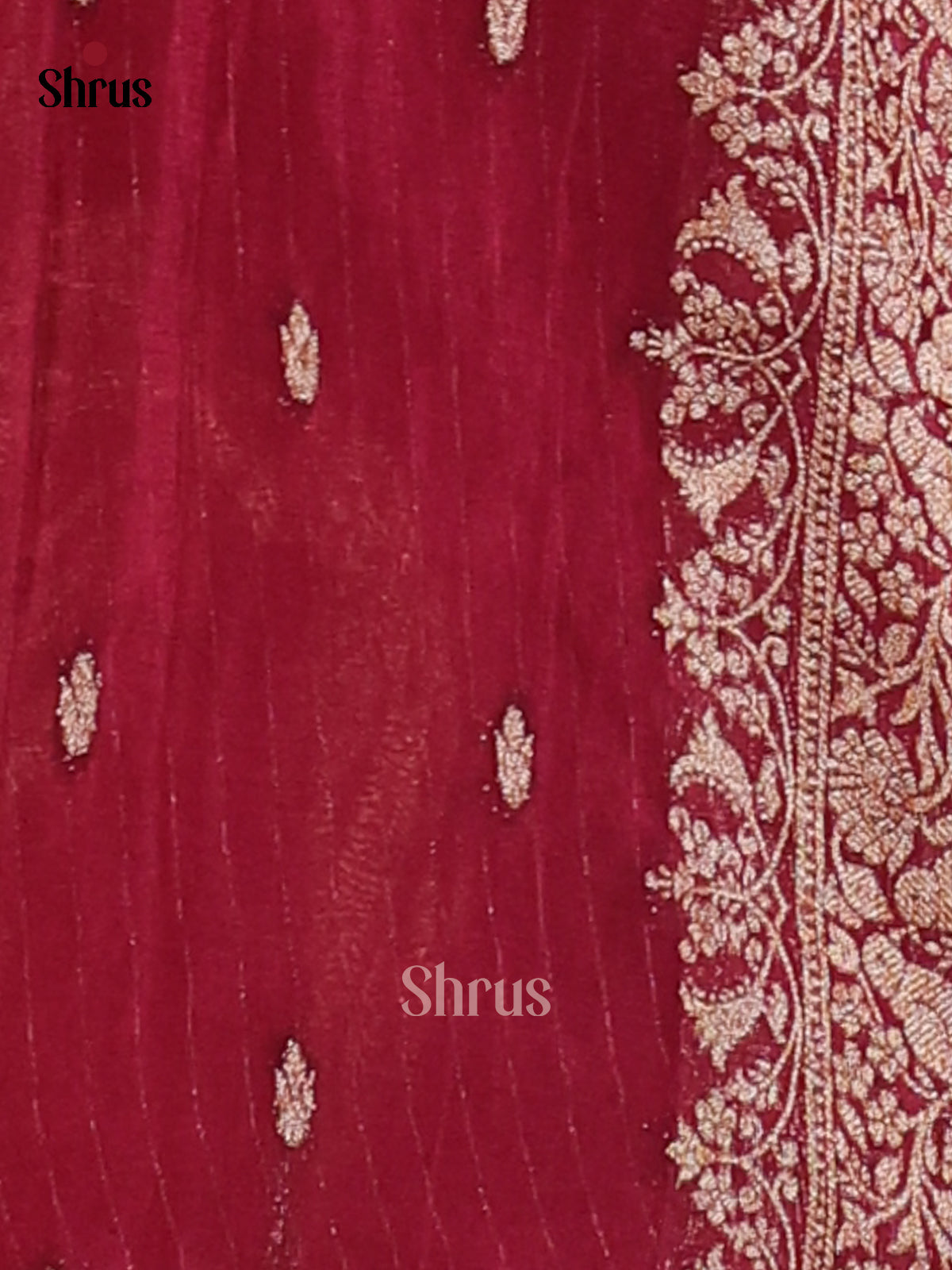 Maroon - Semi Georgette Saree - Shop on Shrus.com