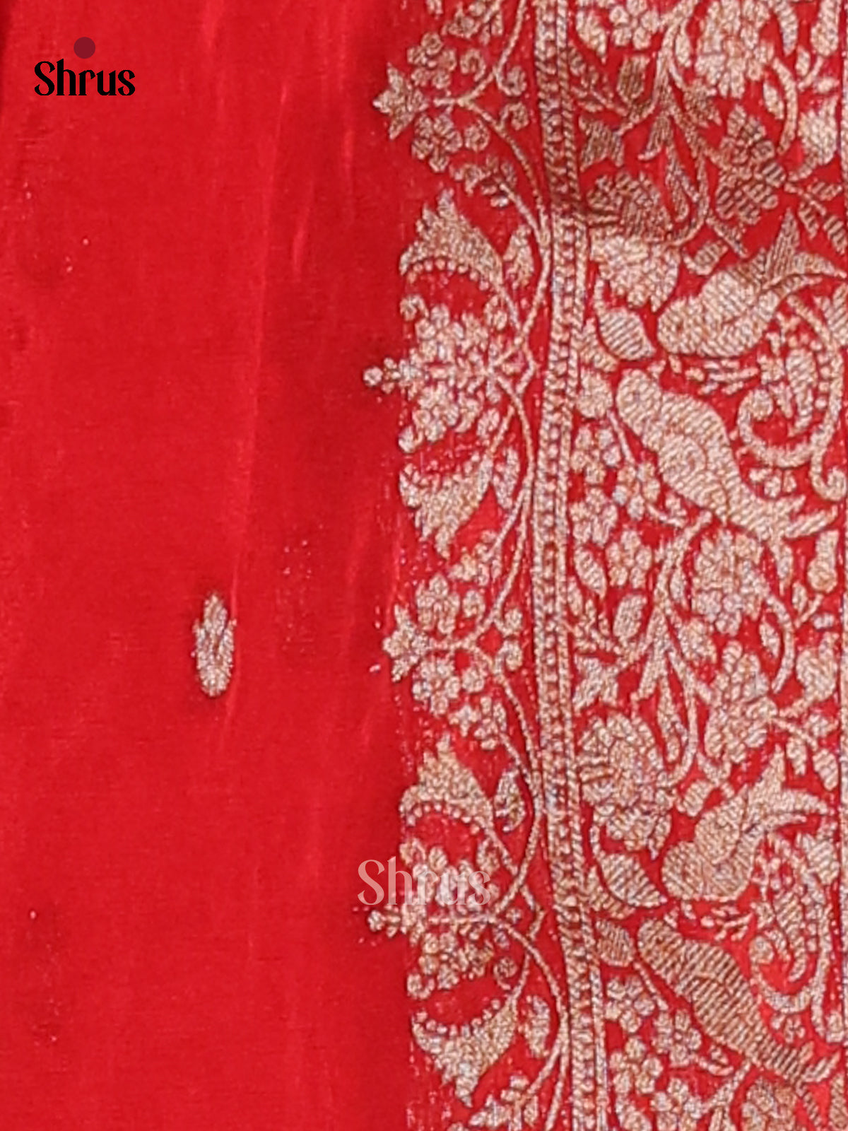 Red - Semi Georgette Saree - Shop on Shrus.com