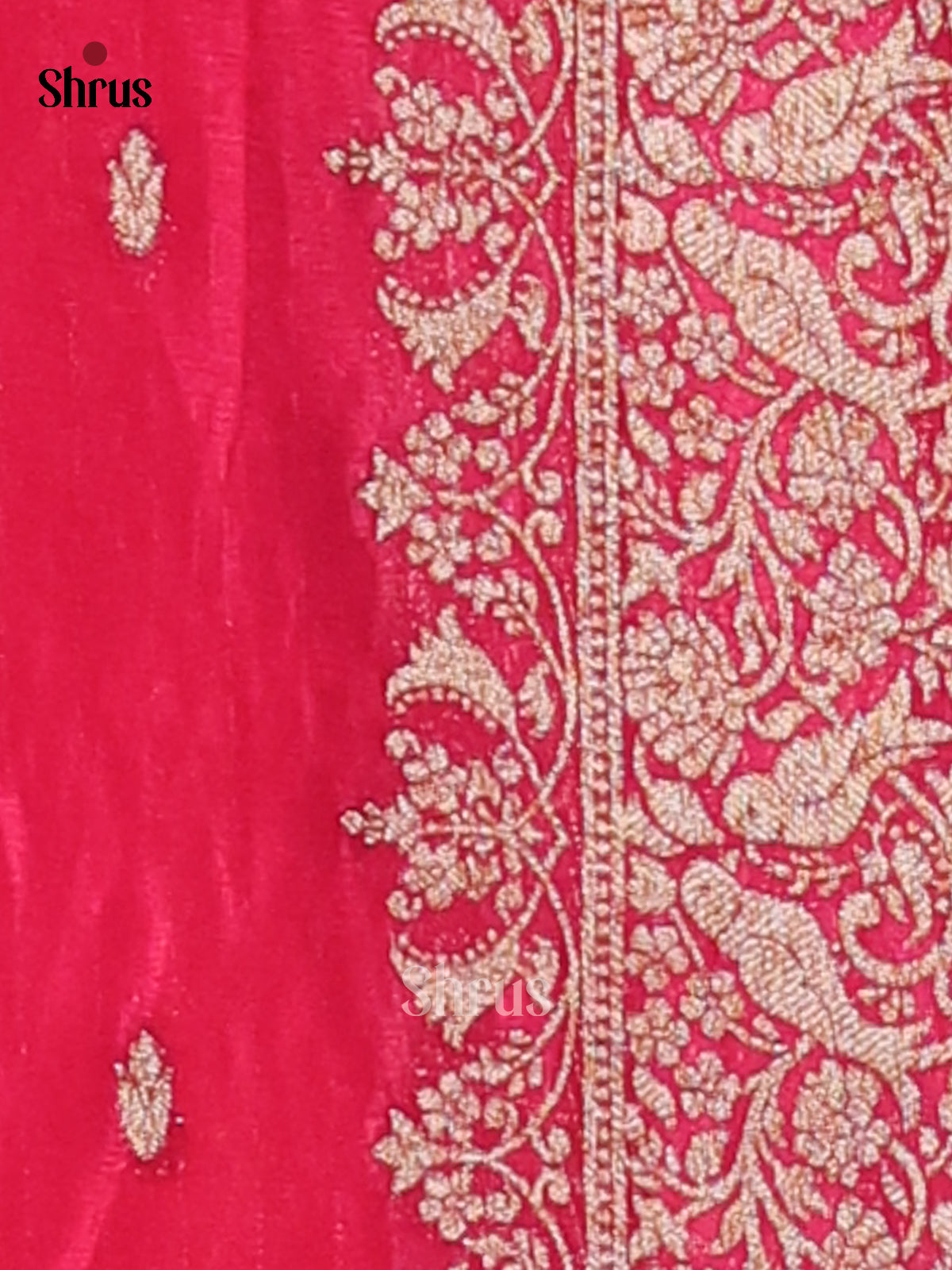 Red - Semi Georgette Saree - Shop on Shrus.com