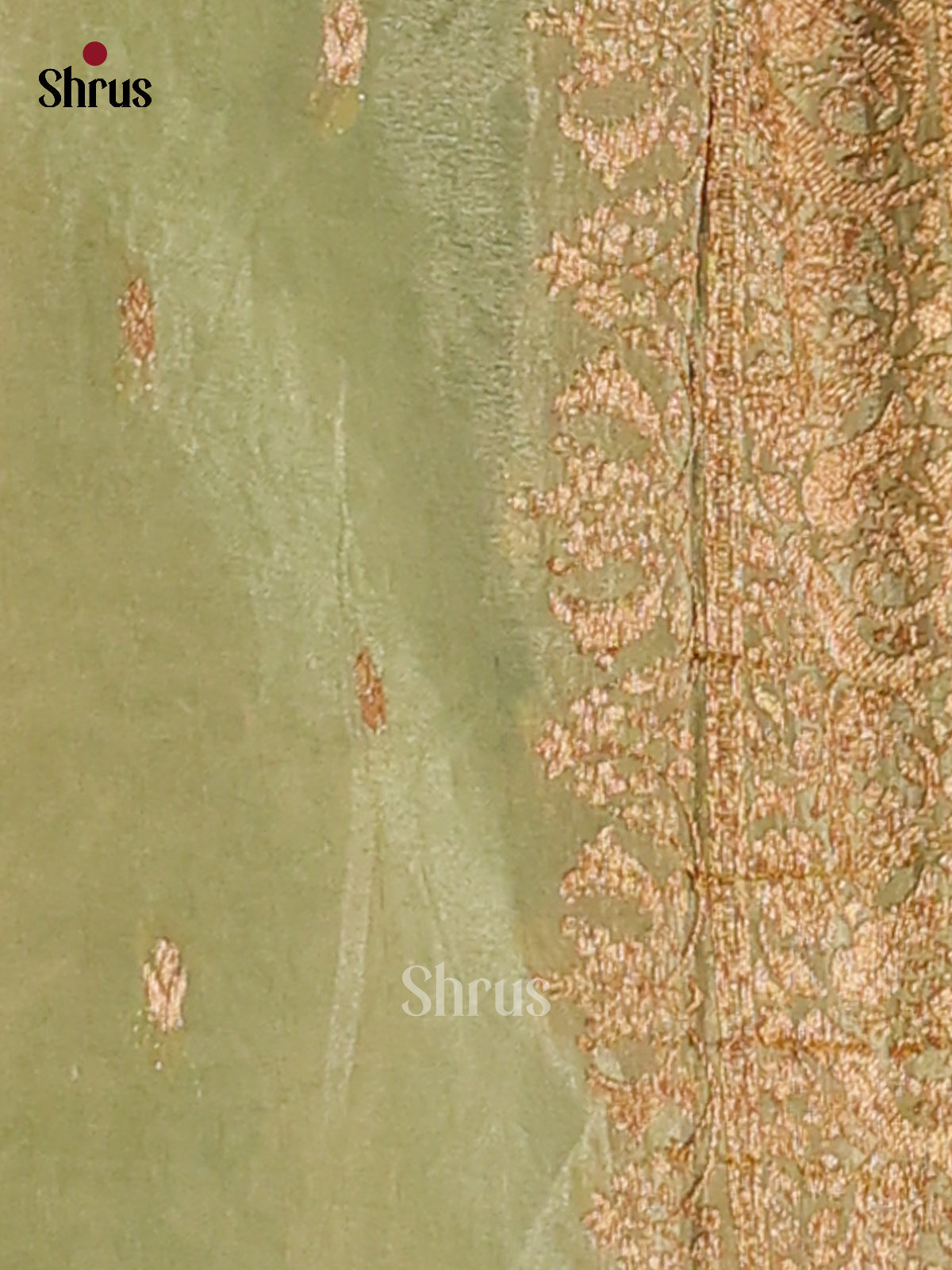 Pastel Green - Semi Georgette Saree - Shop on Shrus.com