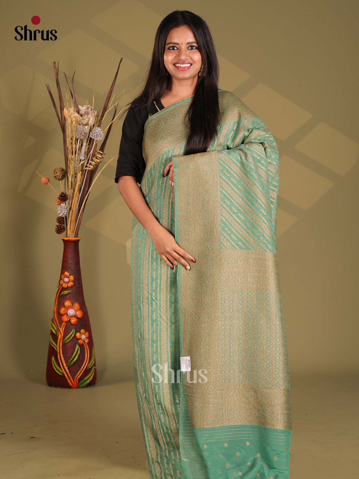 DFS16220 - Semi Georgette Saree - Shop on Shrus.com