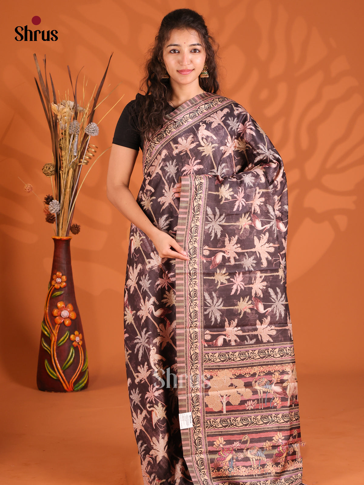 Brown- Butter silk Saree