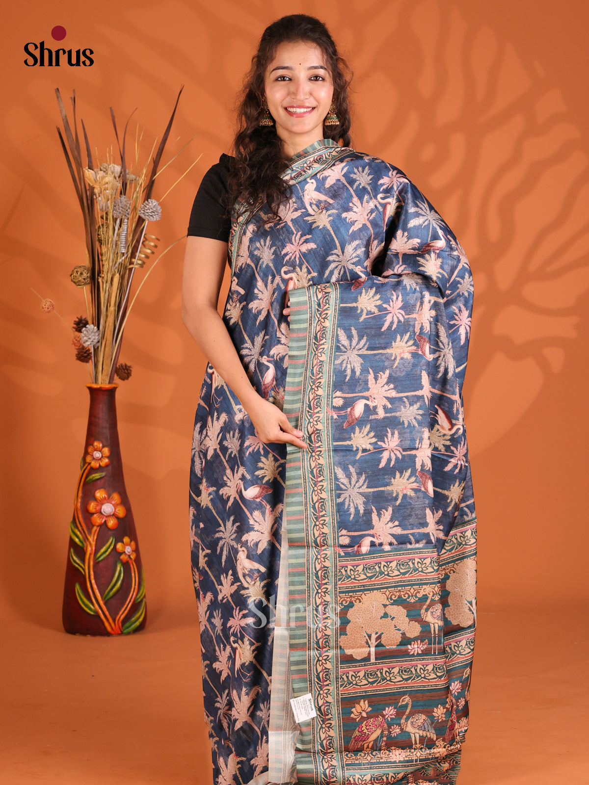Blue - Butter silk Saree