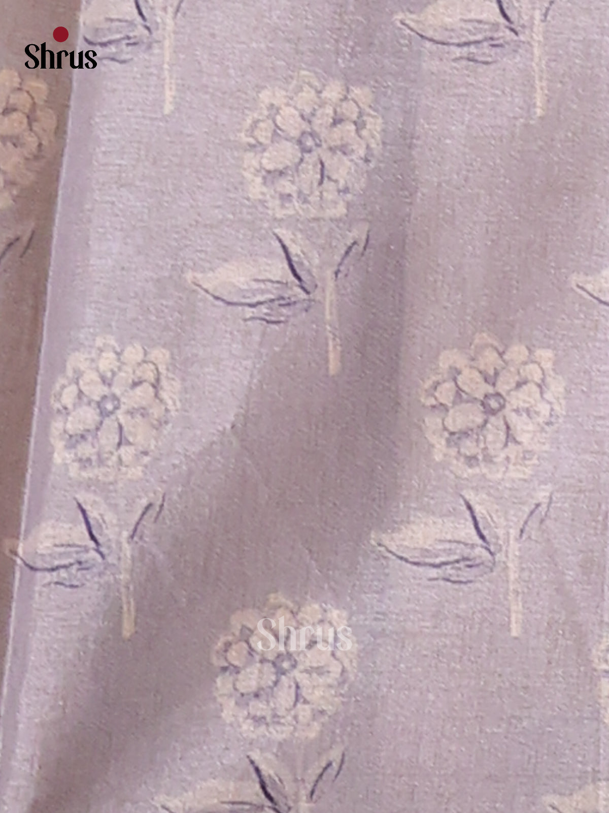 Cream & Lavender - Butter silk Saree