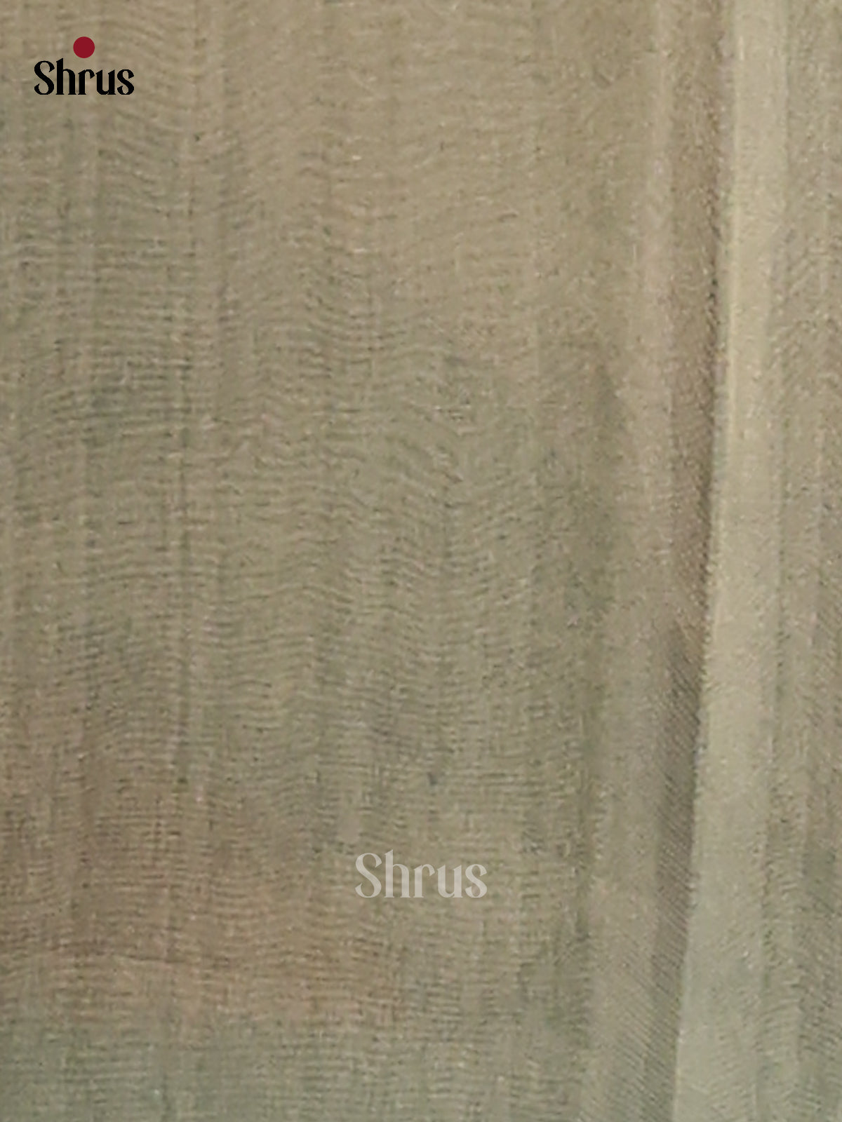 Cream & Green - Semi Tissue Print Saree