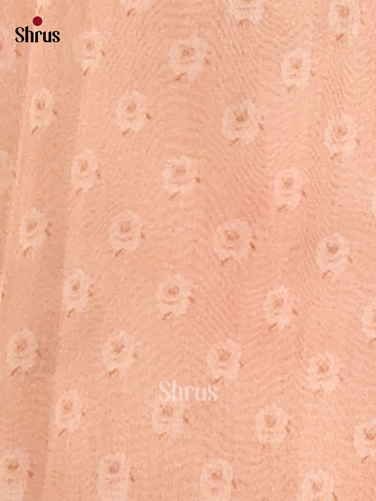 Peach  - Semi Tissue Print Saree