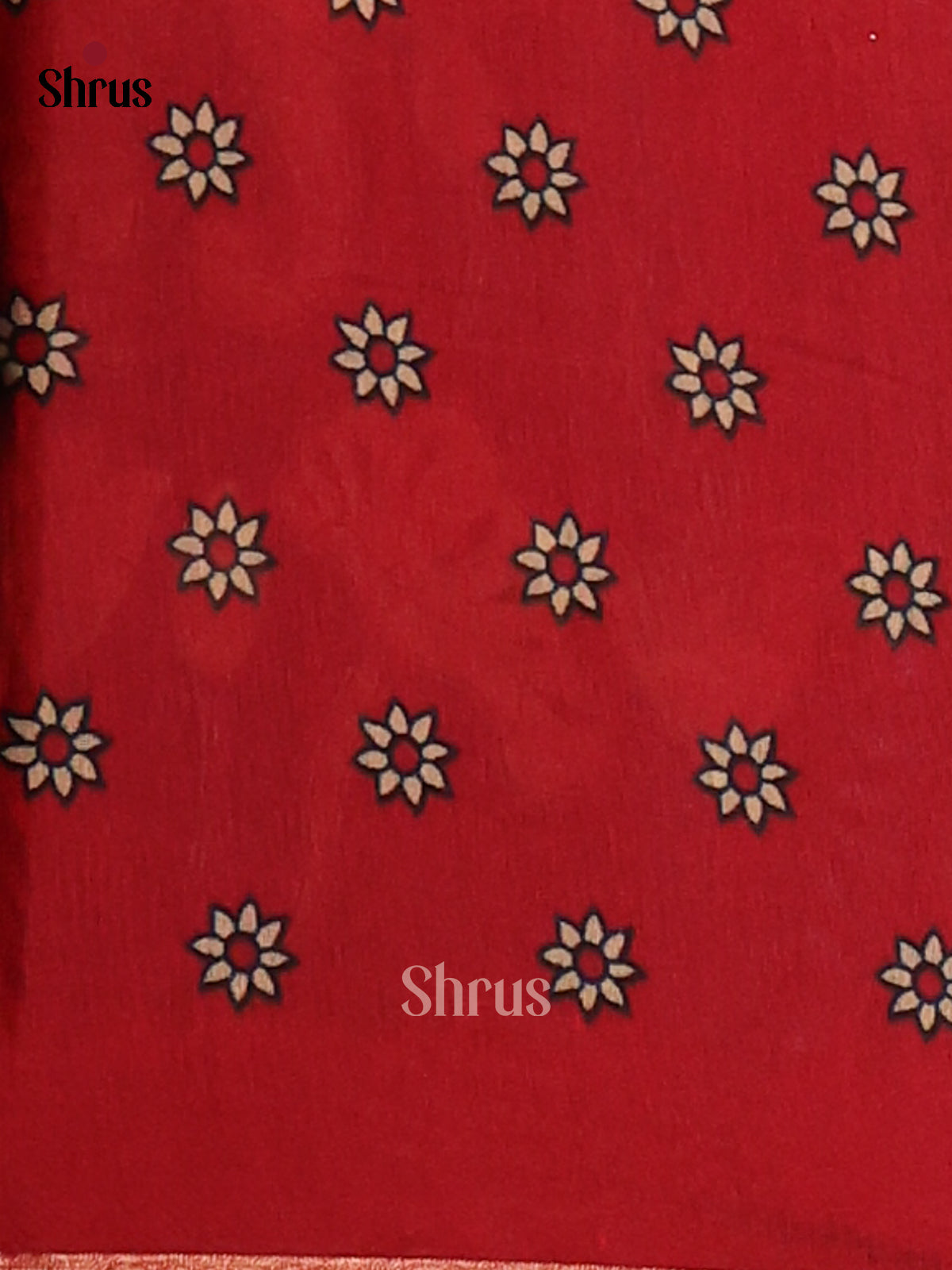 Blue & Red - Semi Maheshwari Saree