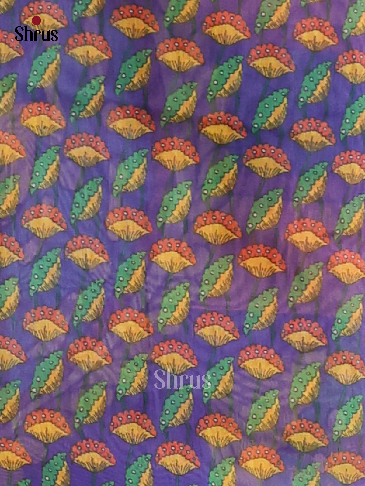 Mustard & Purple - Semi Maheshwari Saree - Shop on Shrus.com