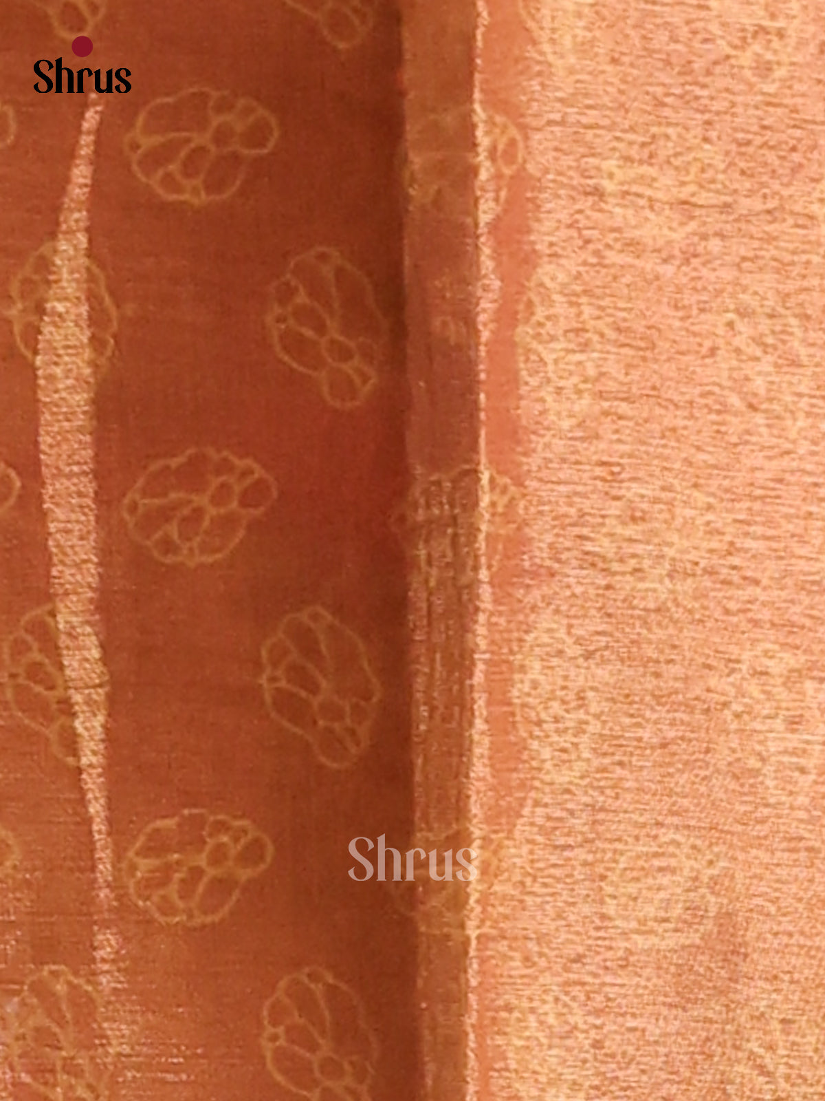 Mustard - Semi Tissue Print Saree