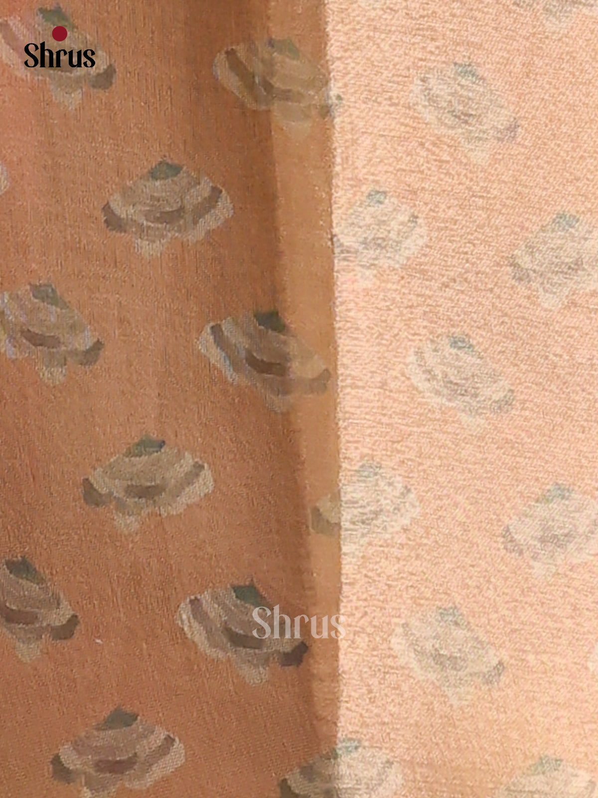 Mustardy Green - Semi Tissue Print Saree