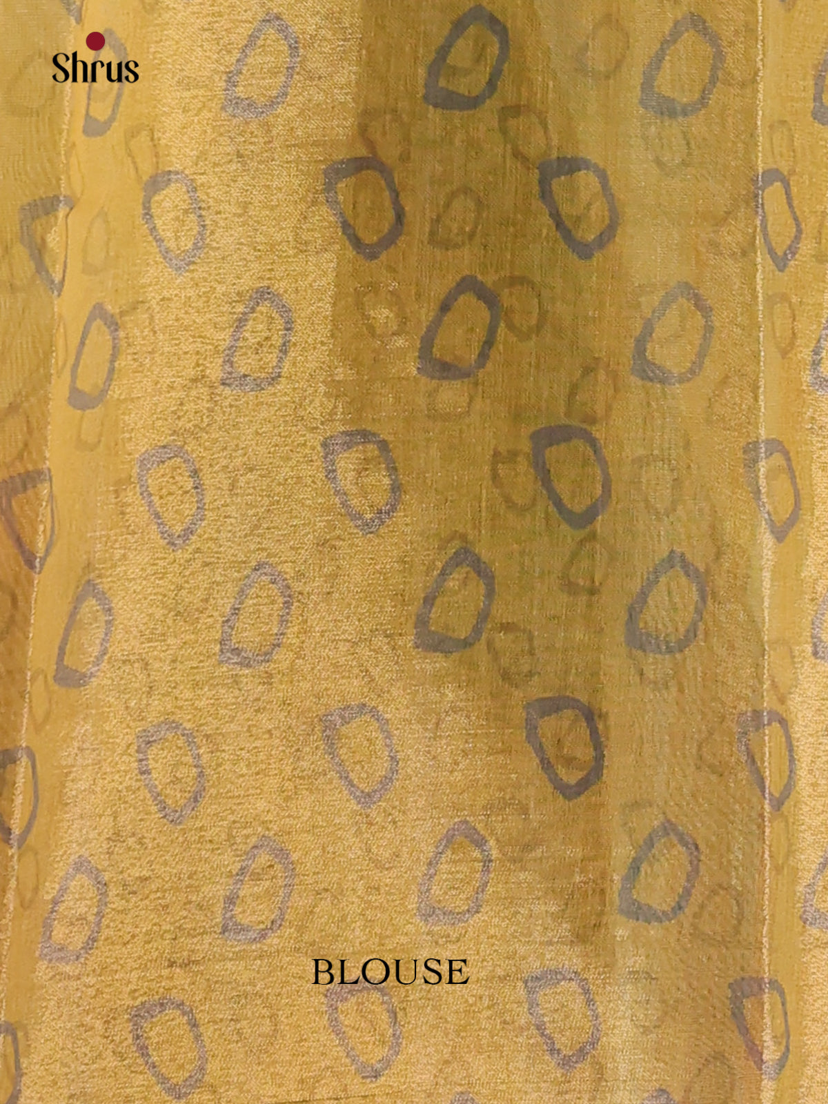 Yellow & blue- Semi Tissue Print Saree