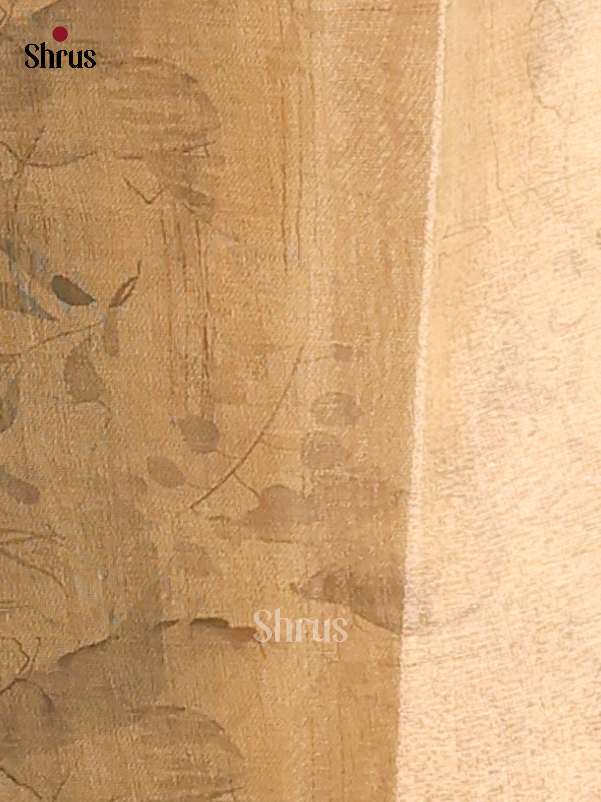 Pale Yellow - Semi Tissue Print Saree