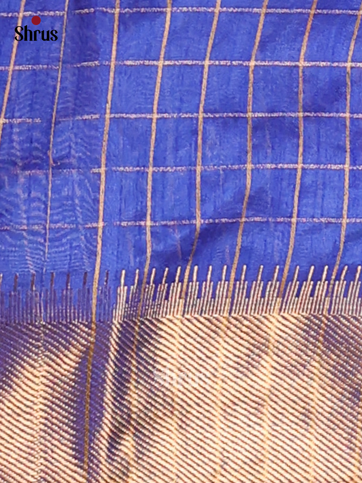 Pink & Blue- Semi Rawsilk Saree - Shop on Shrus.com