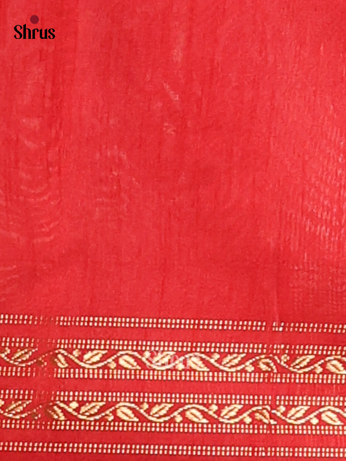 Green & Red - Semi Rawsilk Saree - Shop on Shrus.com