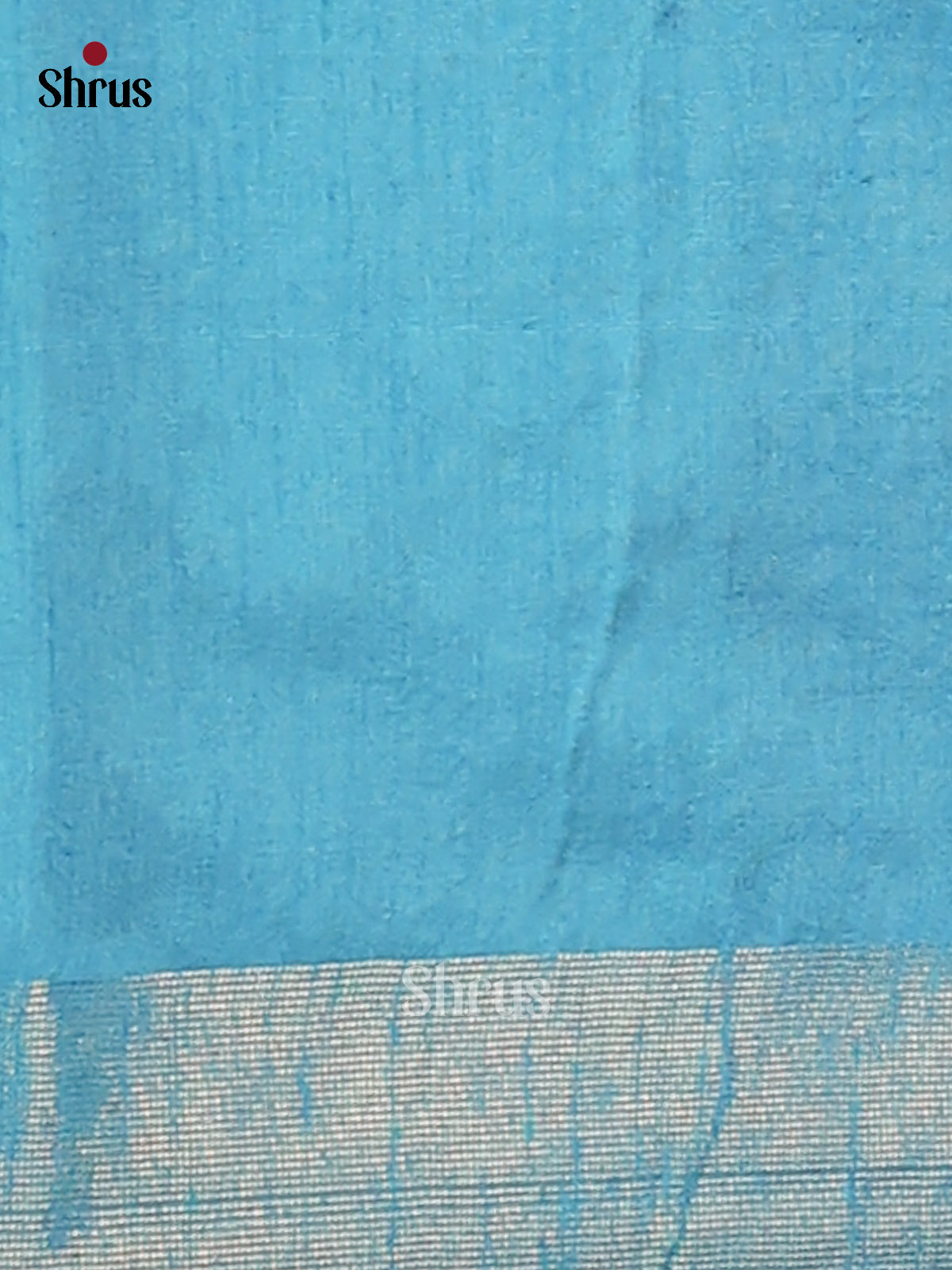 Violet & Sky Blue - Semi Rawsilk Saree - Shop on Shrus.com