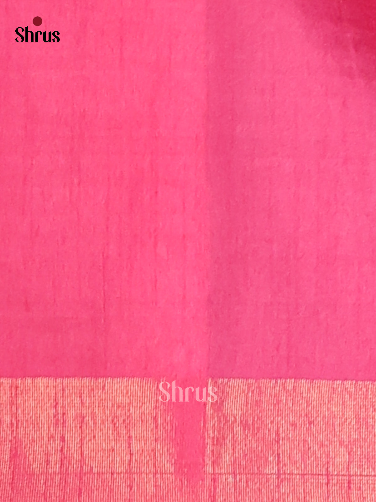 Blue & Pink - Semi Rawsilk Saree